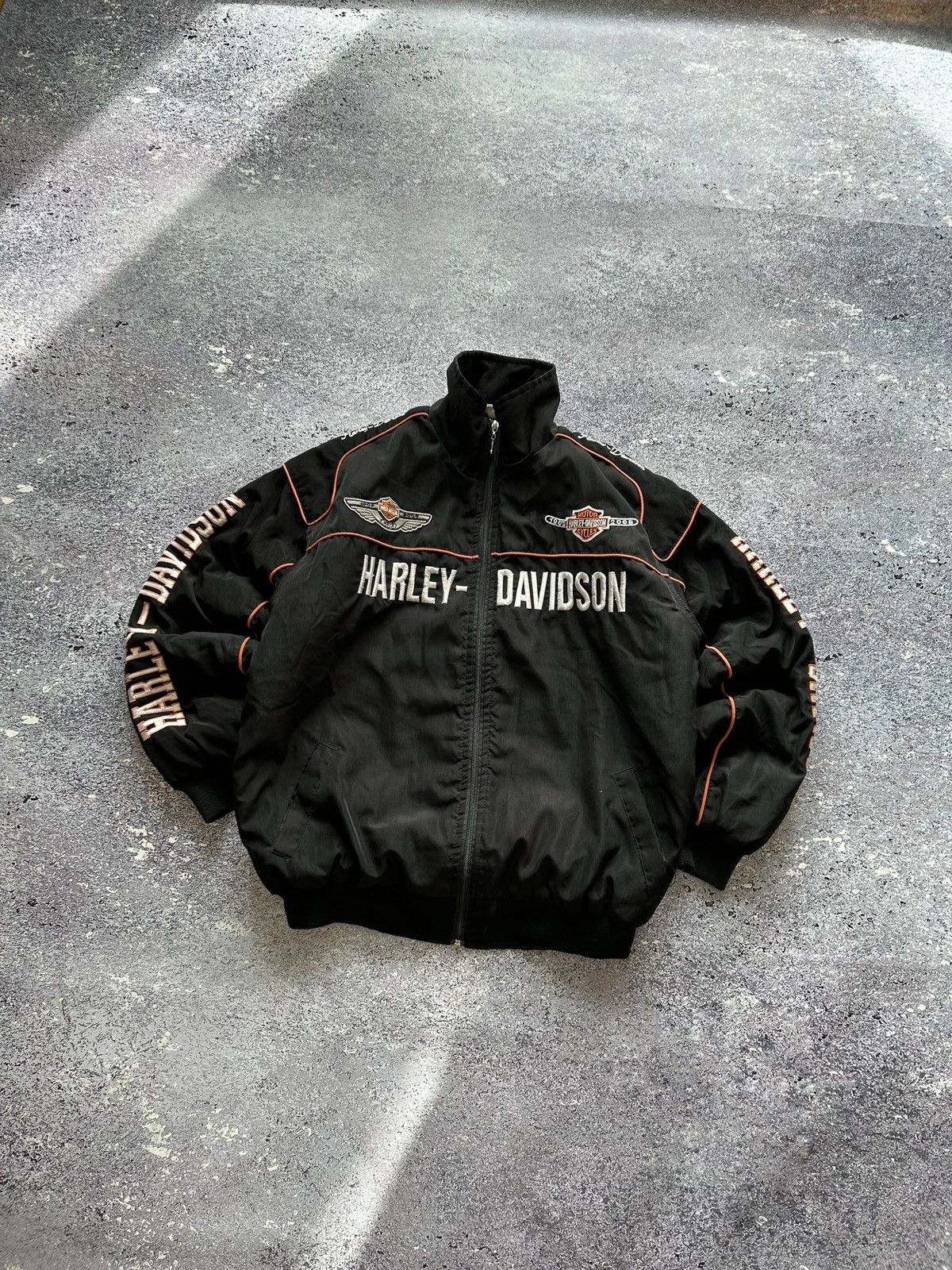 Harley Davidson × Vintage Vintage Harley Davidson Racing Jacket Bomber Moto Bike Size US M / EU 48-50 / 2 - 2 Thumbnail