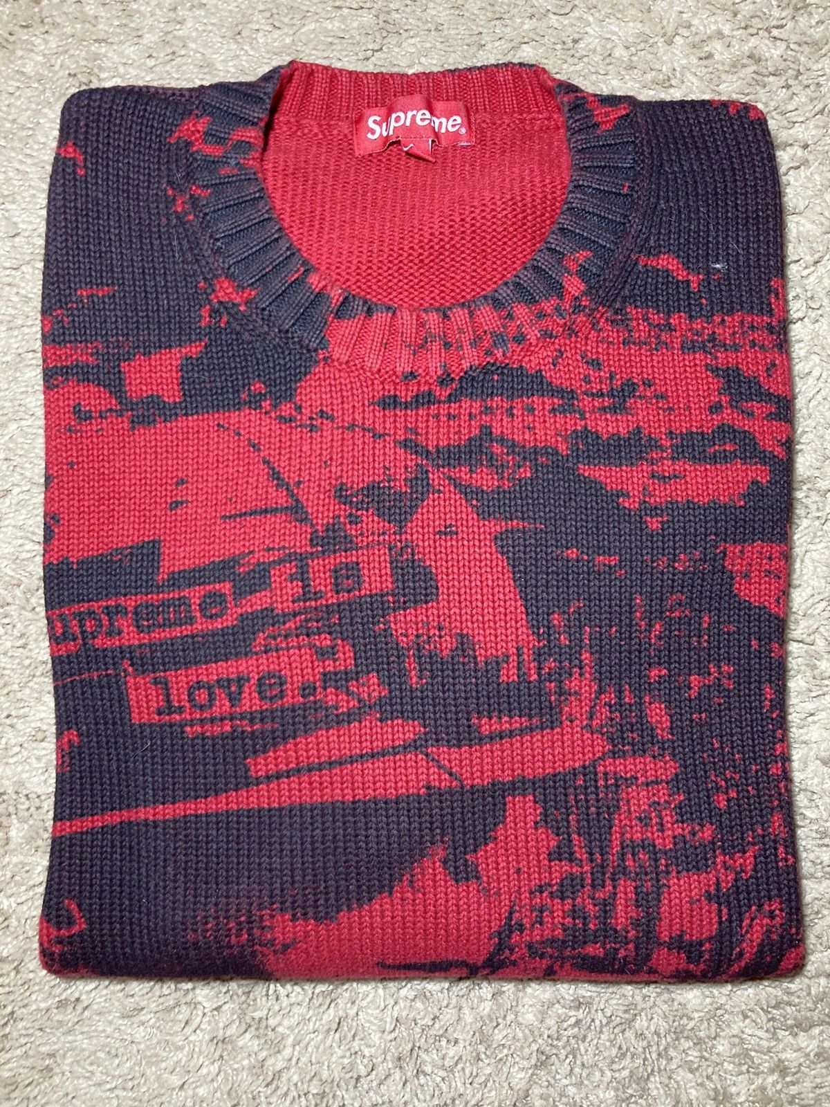 Supreme FW19 Supreme Is Love Smiths Meat is Murder Knit Red Album 80 Size US M / EU 48-50 / 2 - 2 Thumbnail