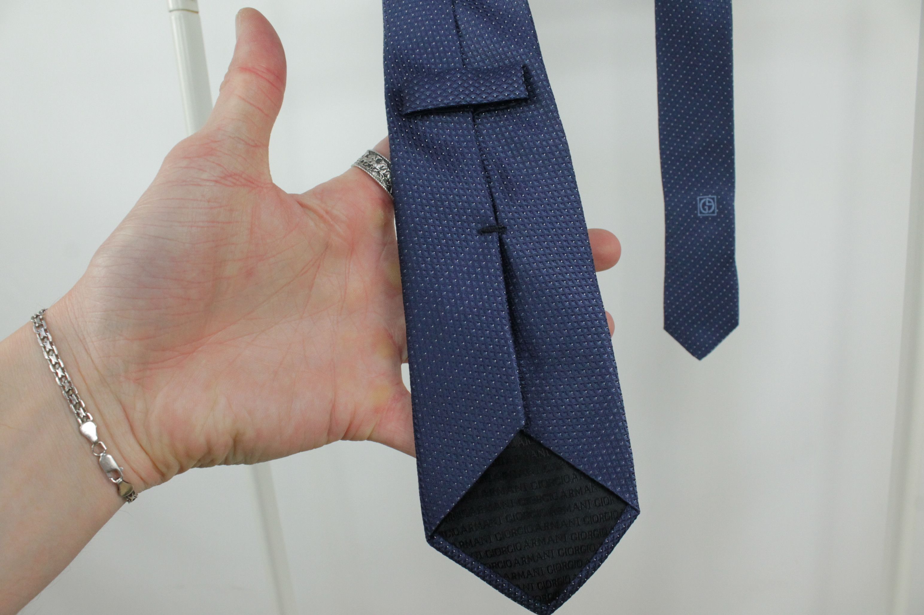Giorgio Armani Giorgio Armani Textured Blue Silk Tie Size ONE SIZE - 3 Thumbnail