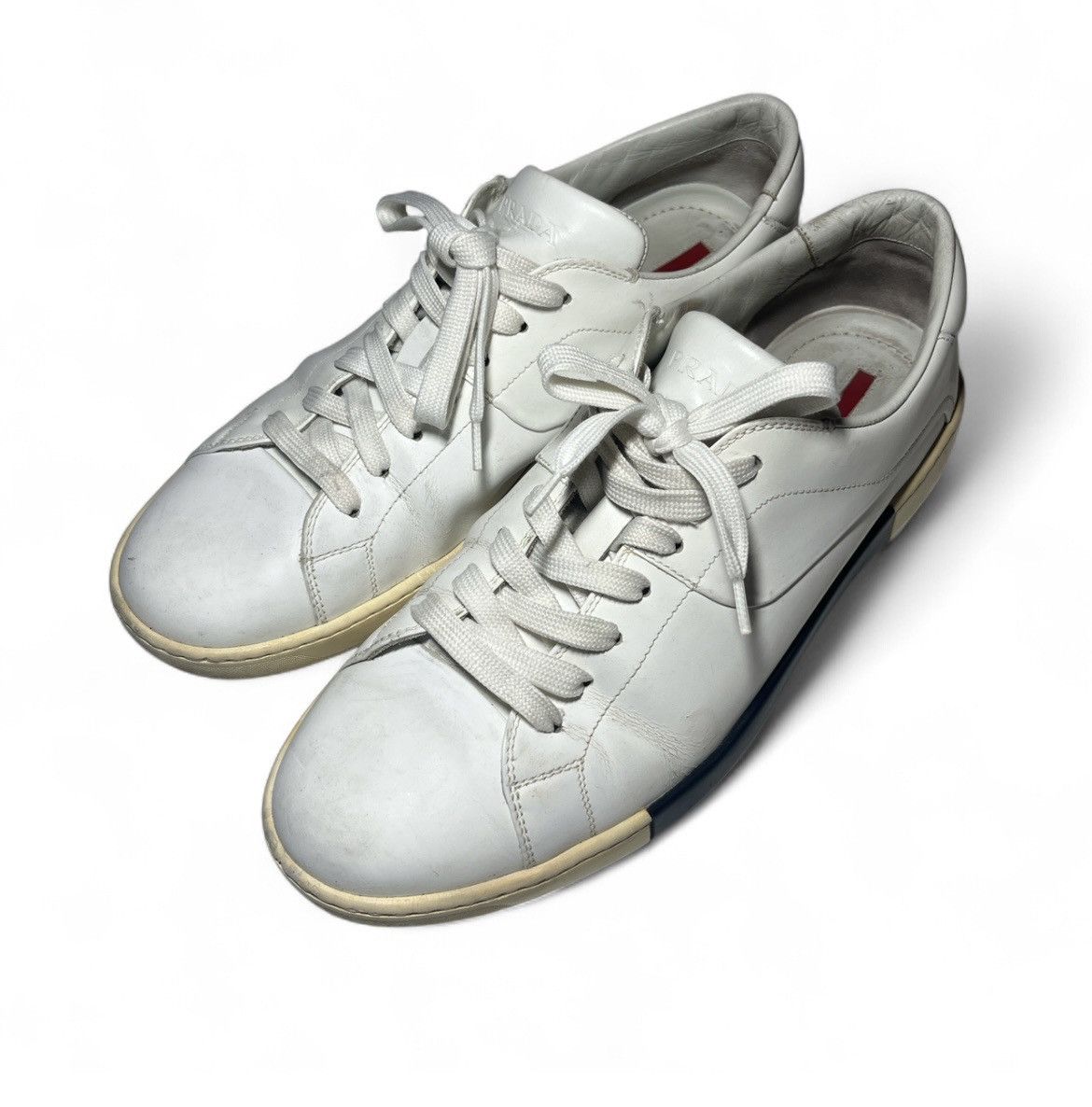 Prada Prada white low top sneaker Size US 8.5 / EU 41-42 - 1 Thumbnail