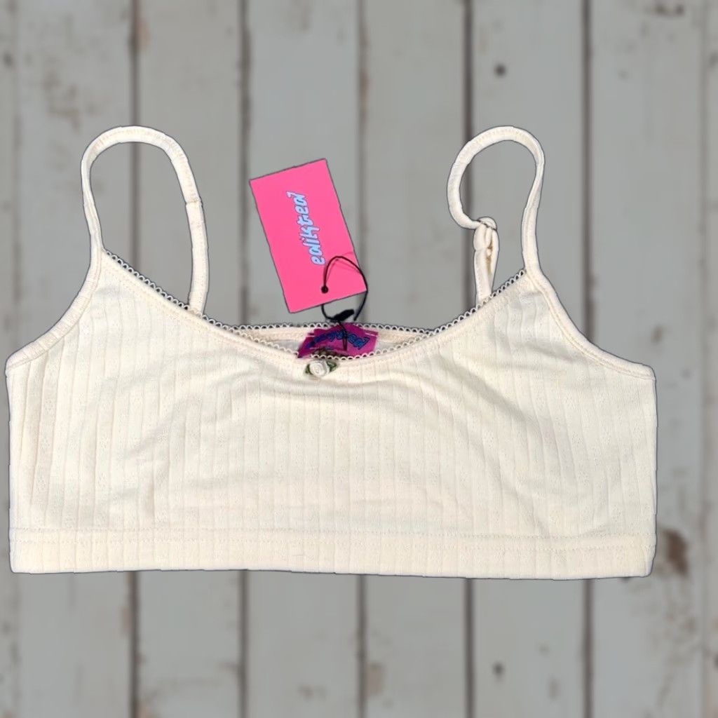 Vintage NWT Edikted Bralette Yellow Ribbed medium Size ONE SIZE - 1 Thumbnail