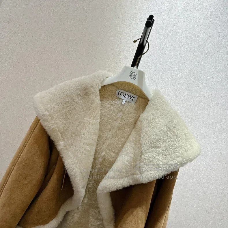 Loewe Loewe Khaki fur and leather coat Size XS / US 0-2 / IT 36-38 - 4 Thumbnail