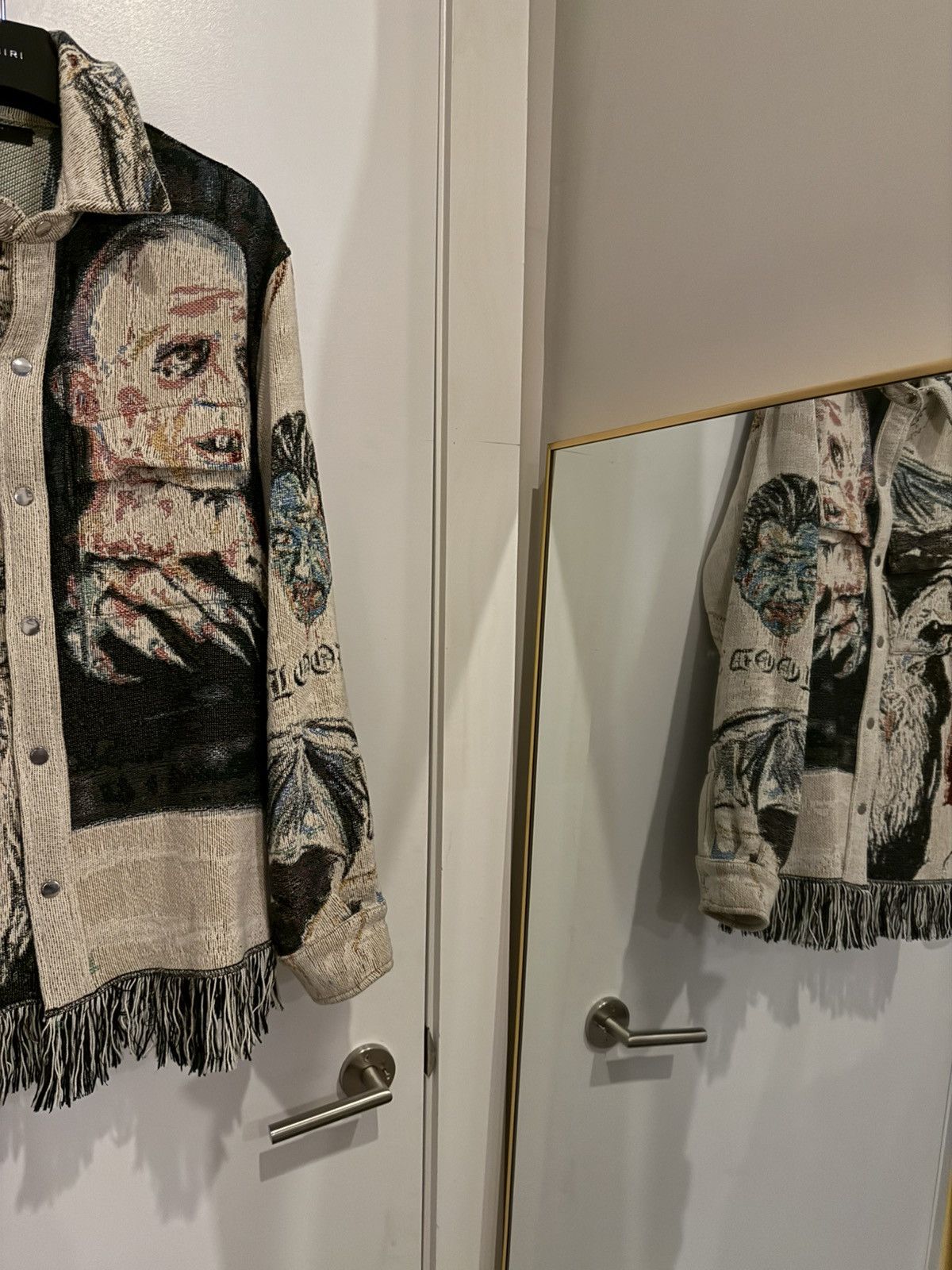 Amiri × Wes Lang Amira x Wes Lang Tapestry Blood 38 Shirt - Alabaster Size US M / EU 48-50 / 2 - 3 Thumbnail