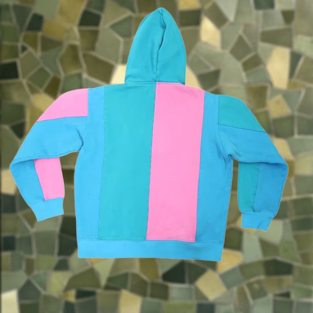Teddy Fresh Teddy Fresh Hoodie Pullover Mens L Colorblock Blue Teal Pink Pocket Long Sleeve Cotton Polyester Size US L / EU 52-54 / 3 - 1 Thumbnail