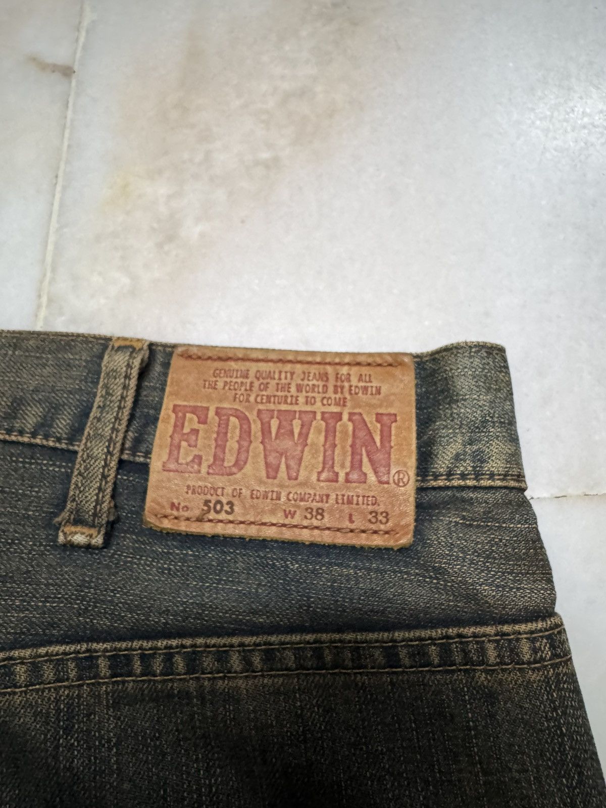 Edwin 💥SICK💥Vintage 503 Regular Rusty Insane Dark Mud Washed Jeans Size US 34 / EU 50 - 17 Thumbnail