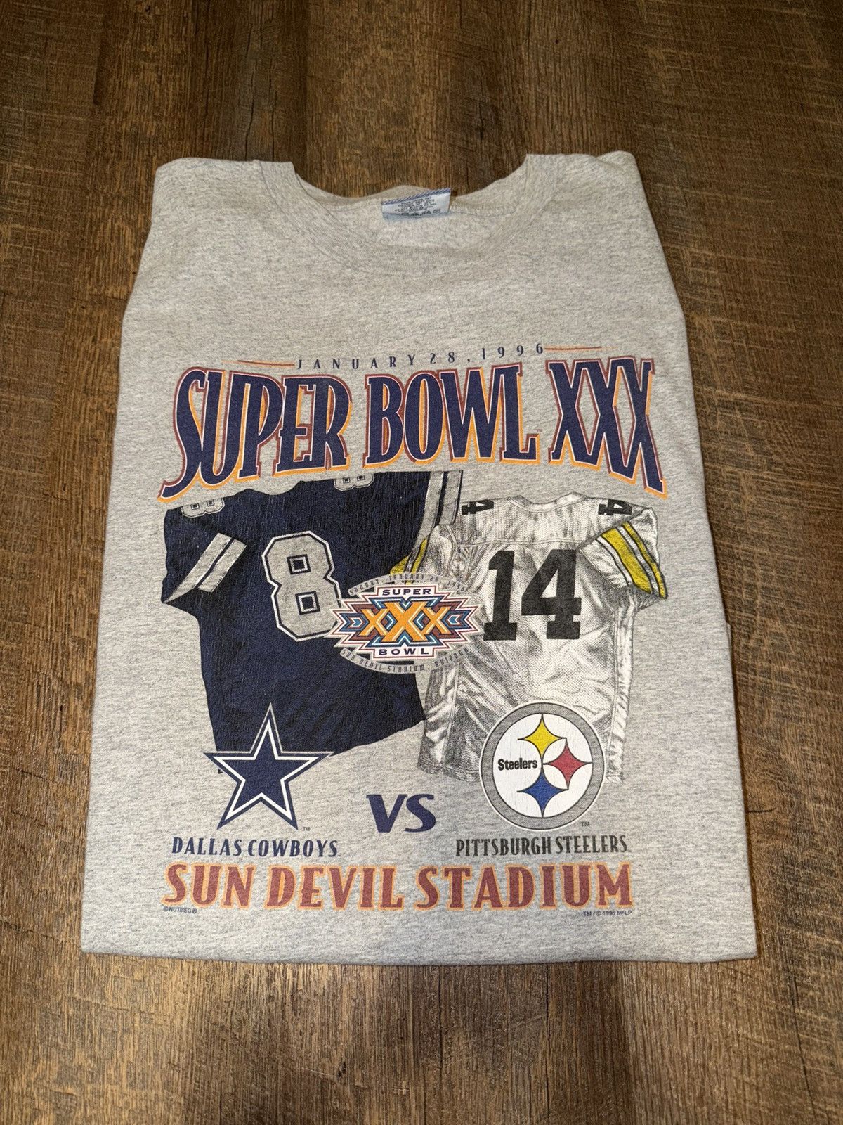 Vintage 1996 Super Bowl XXX T-Shirt Size US XL / EU 56 / 4 - 1 Thumbnail
