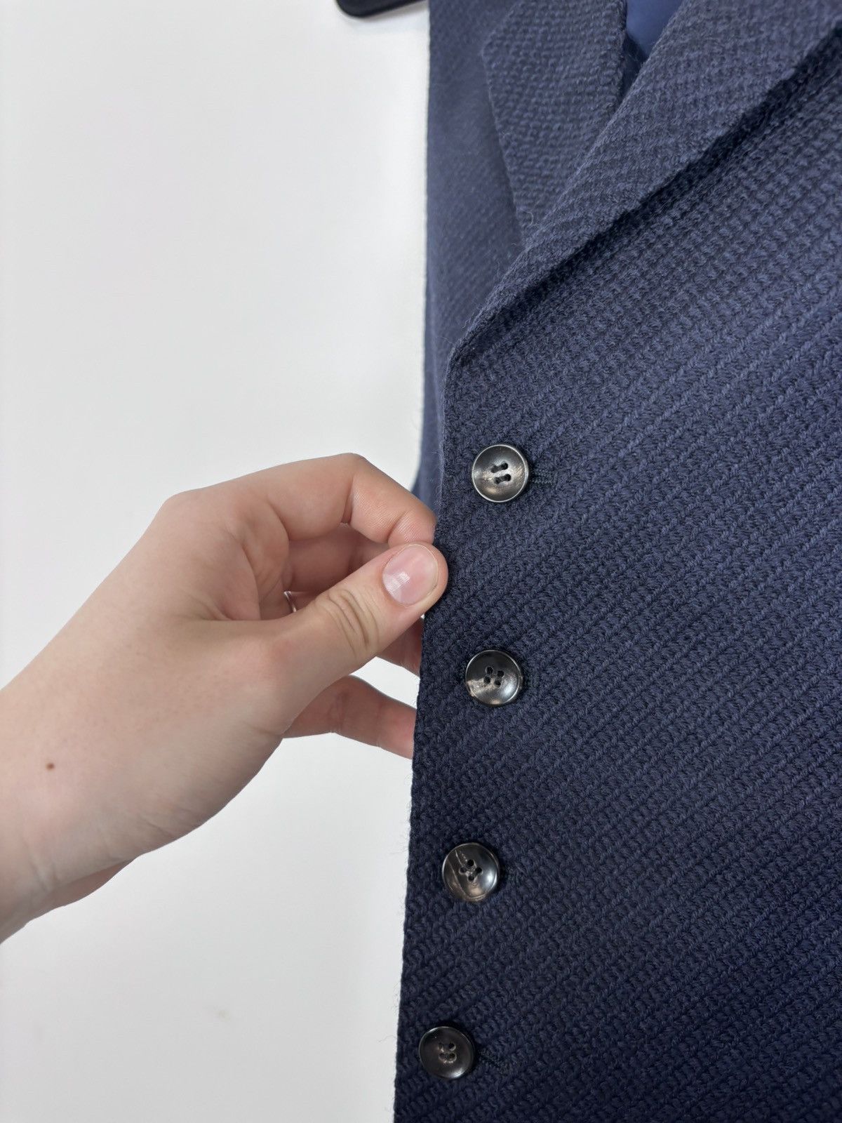 Suitsupply Suitsupply Capetown Men’s Navy Blue Wool Waistcoat Vest Size 38R - 6 Thumbnail