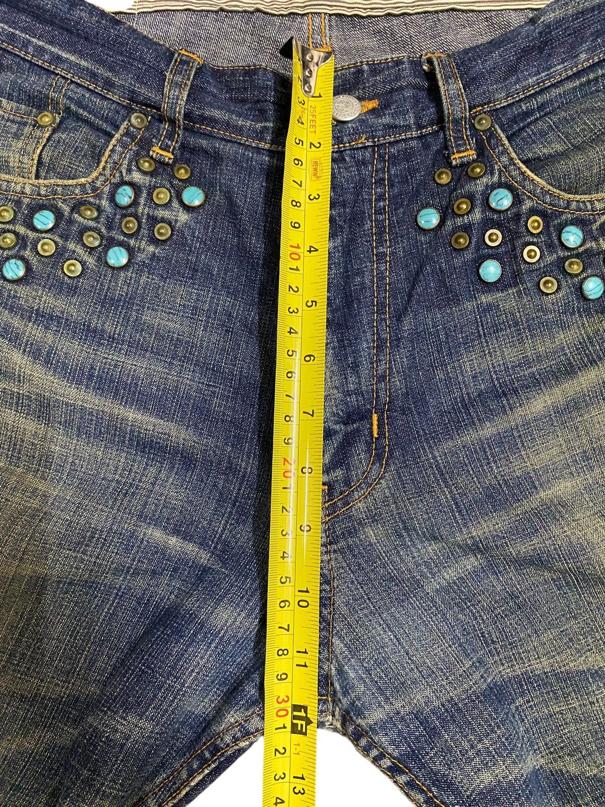 Japanese Brand Vintage Project SRS Rhinestone Avant Garde Style Jeans Size US 34 / EU 50 - 22 Thumbnail