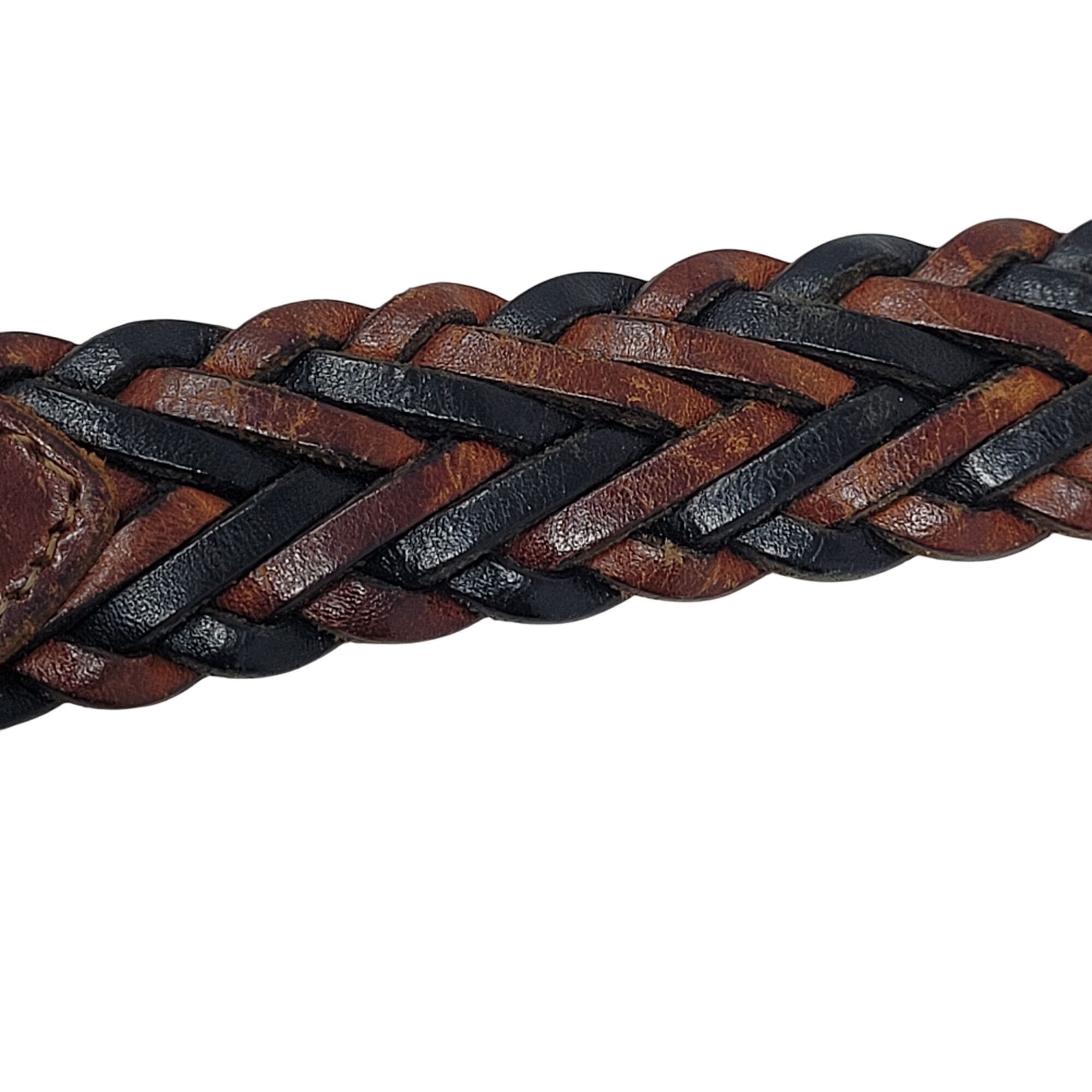 Vintage Vtg Handmade Western Braided Leather Belt Sz L Dark Brown Bl Size ONE SIZE - 6 Thumbnail