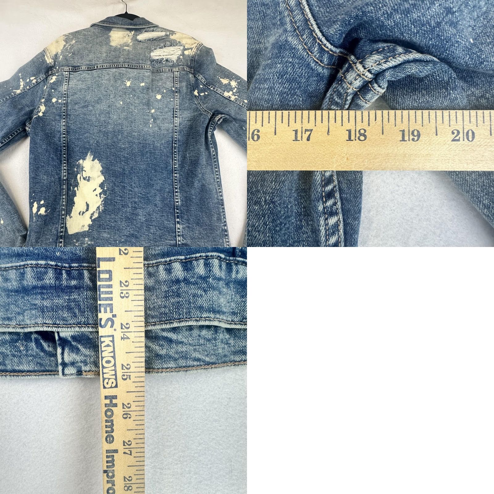 Denime Si Tu Veux Arthur Jacket Mens M Indigo Wash Distressed Paint Splatter Denim Size US M / EU 48-50 / 2 - 10 Thumbnail