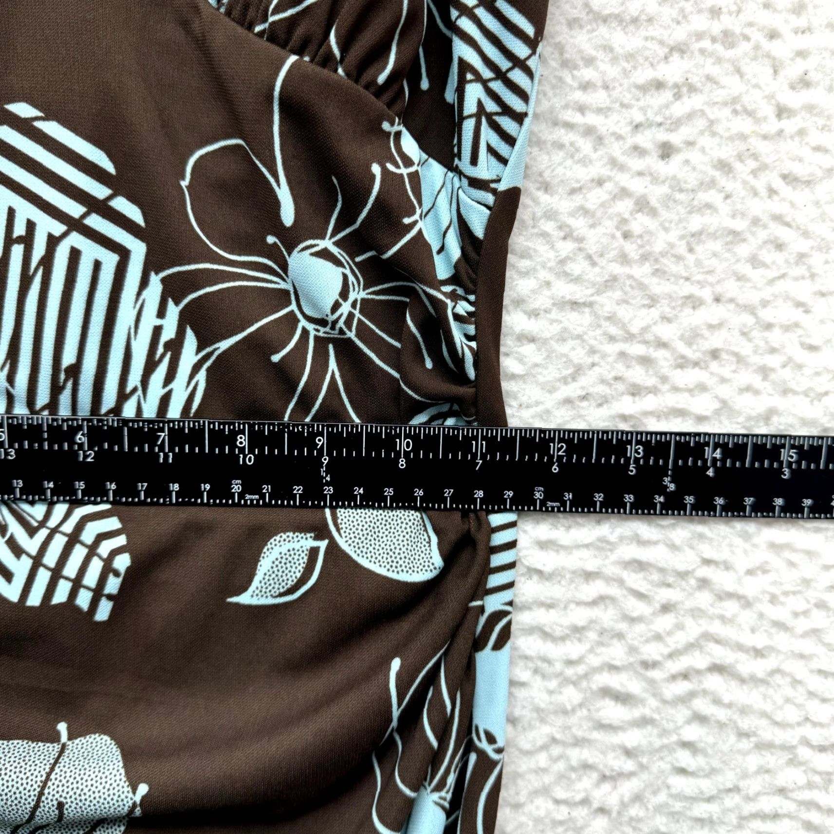 Vintage VINTAGE 90s Y2K Fairy Grunge Halter Dress S/M City Triangles Brown Blue Floral Shirt Dresses Womens Size S / US 4 / IT 40 - 7 Thumbnail