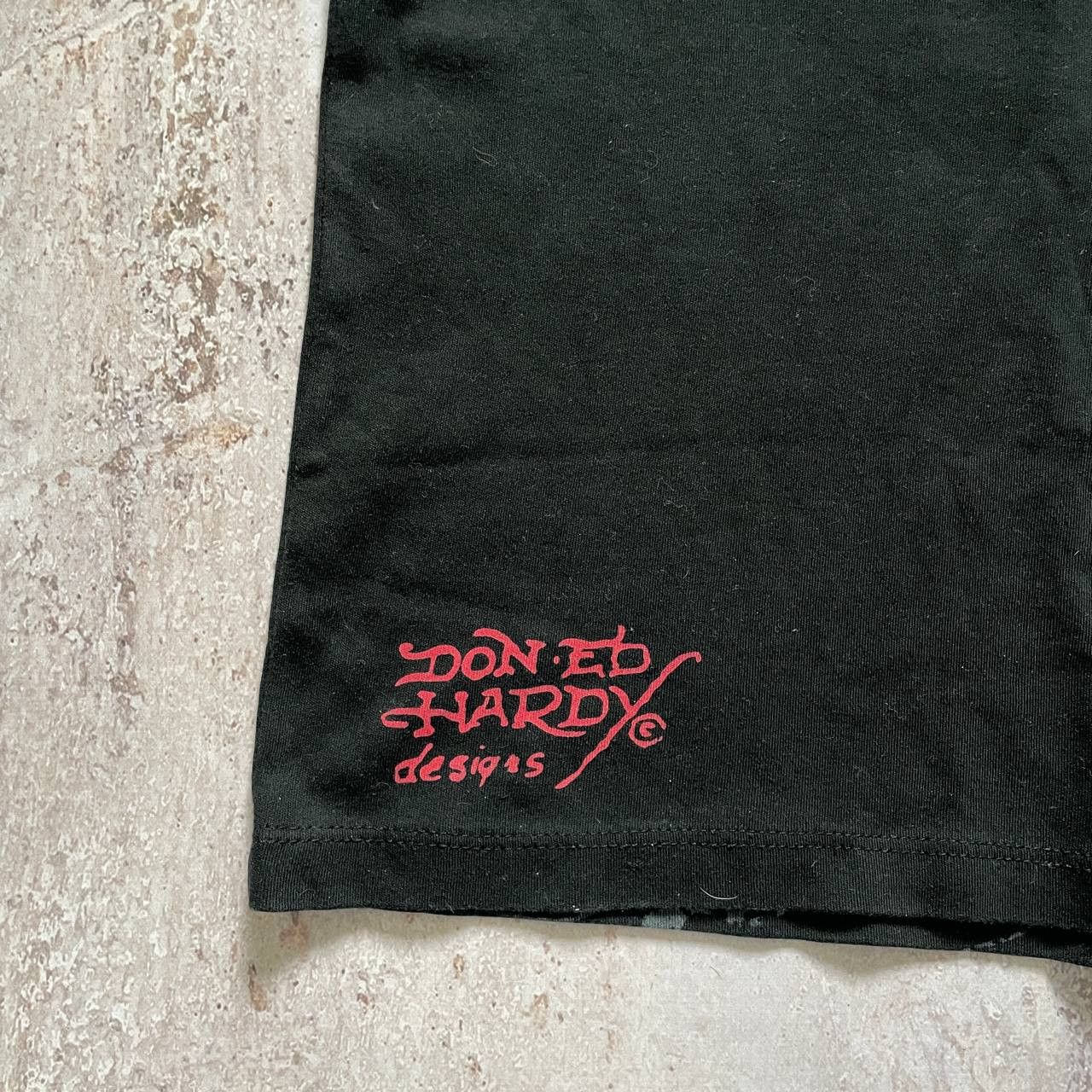 Ed Hardy × Vintage VINTAGE Y2K ED HARDY ALL OVER PRINT BOXY GLAMOUR RARE TEE Size L / US 10 / IT 46 - 6 Thumbnail