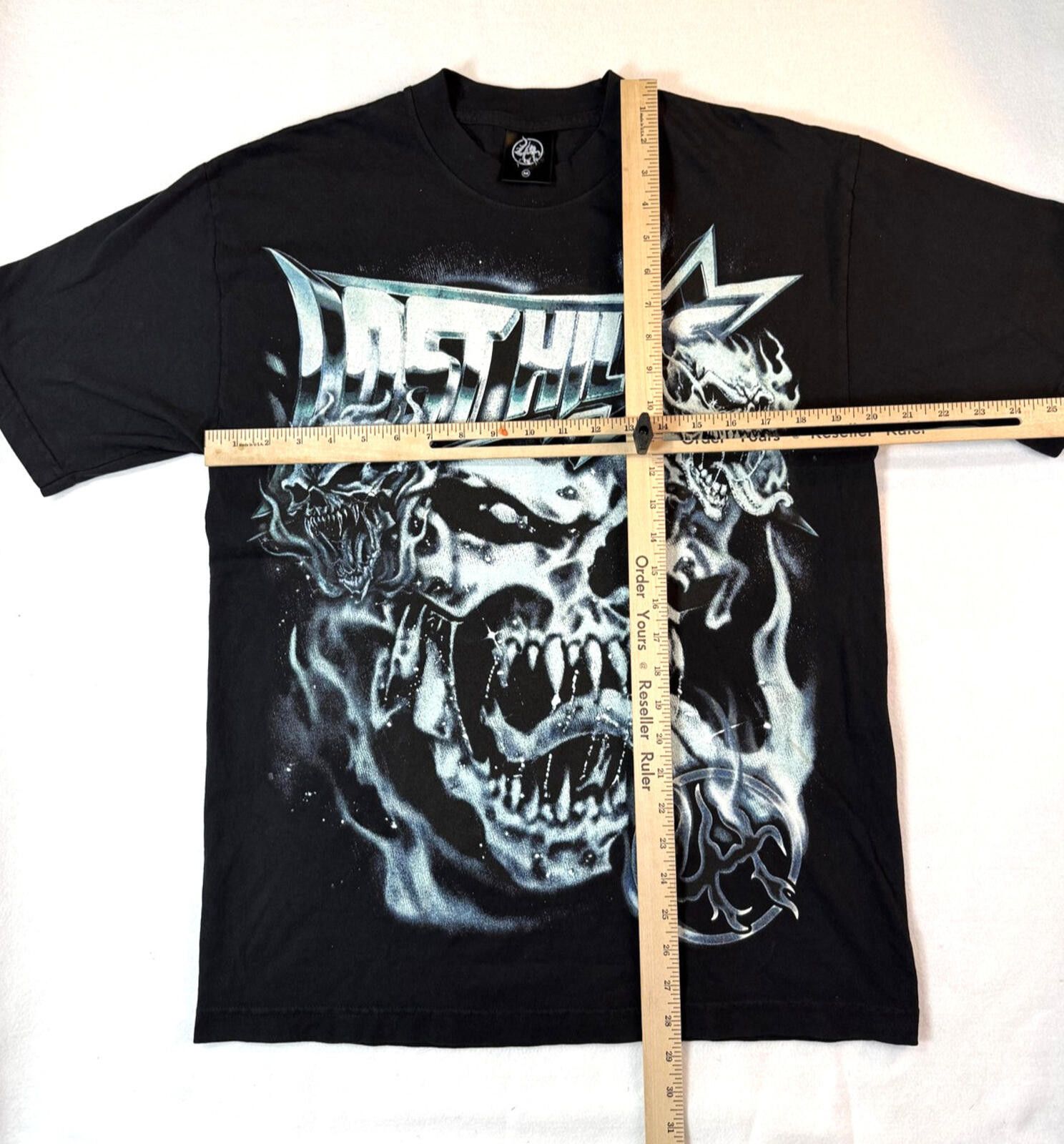 Lost hills Lost Hills Shirt Mens M Black Skull Flames Streetwear Metal Size US M / EU 48-50 / 2 - 6 Thumbnail