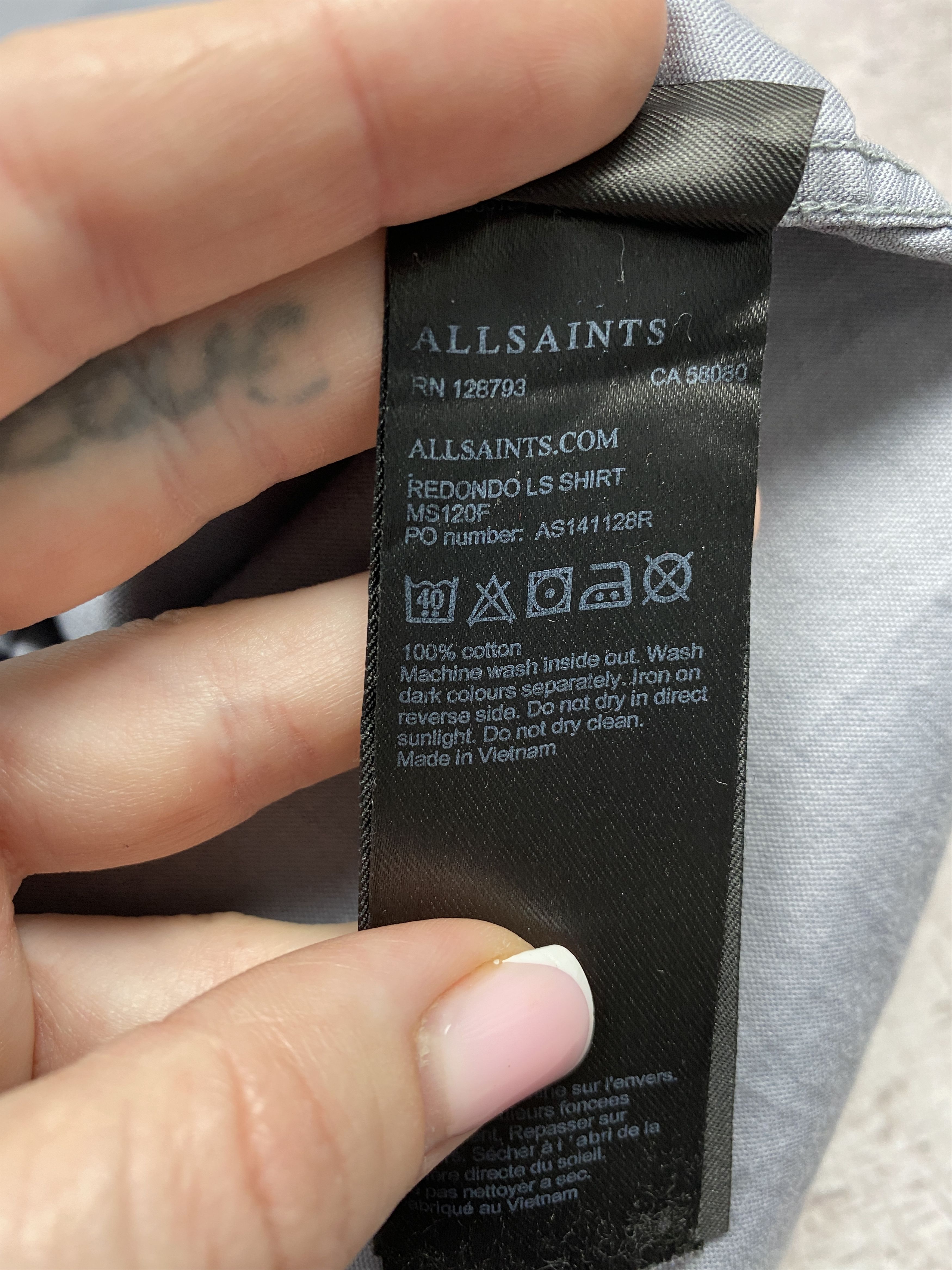 Allsaints Allsaints Vintage Redondo Mens Long Sleeve Shirt Size US M / EU 48-50 / 2 - 6 Thumbnail