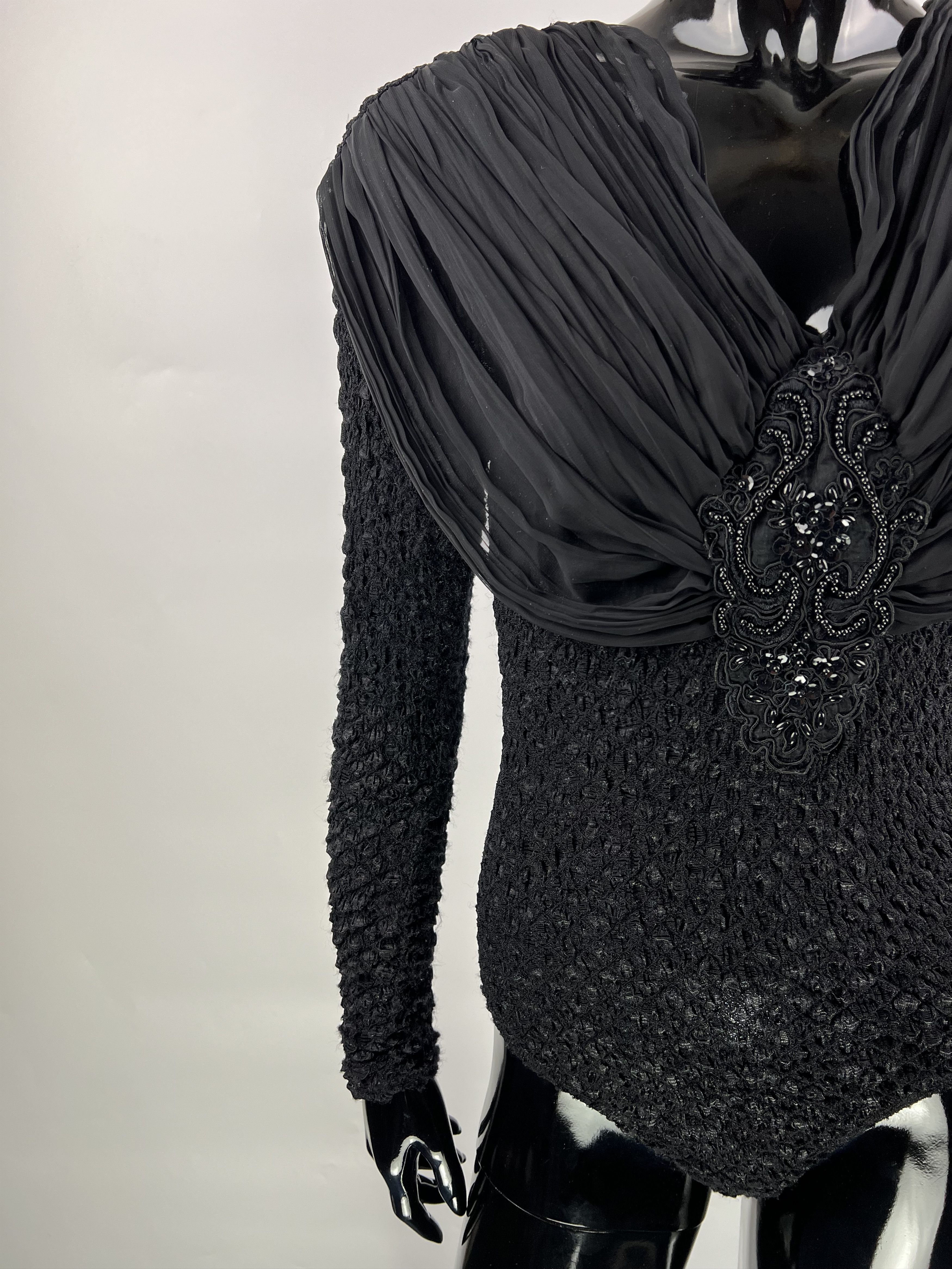 Designer × Vintage Rare Vintage Georges Barhel Black Bodysuit Size 1 XS/S Size S / US 4 / IT 40 - 5 Thumbnail