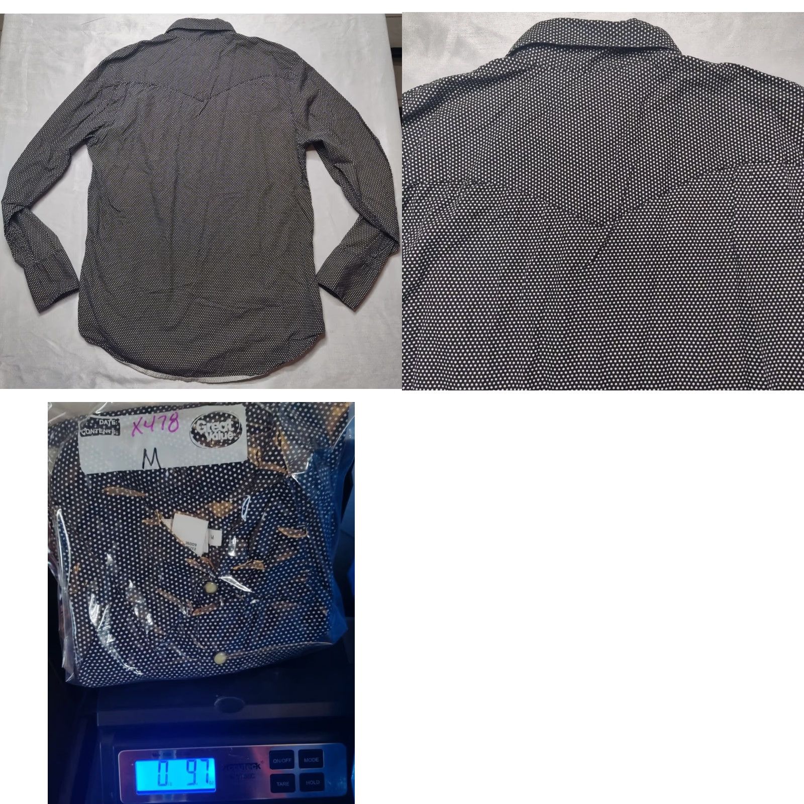 Calvin Klein CALVIN KLEIN Men Medium Star-Dotted Pearl Snap Black Long Sleeve Button-Up Western Shirt Size US M / EU 48-50 / 2 - 9 Thumbnail