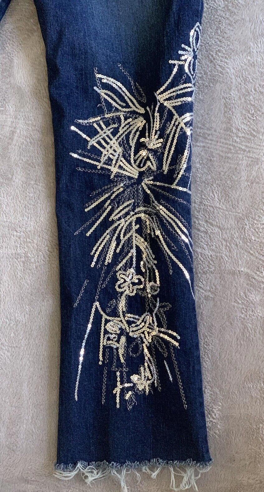 Cosabella CARABELLA Embroidered Stretch Jeans SZ 10 Stretch Size 32" / US 10 / IT 46 - 4 Thumbnail