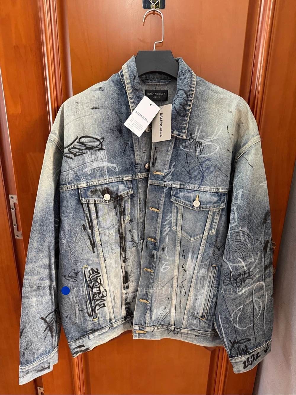 Balenciaga Balenciaga Double B Graffiti Glow in the Dark Denim