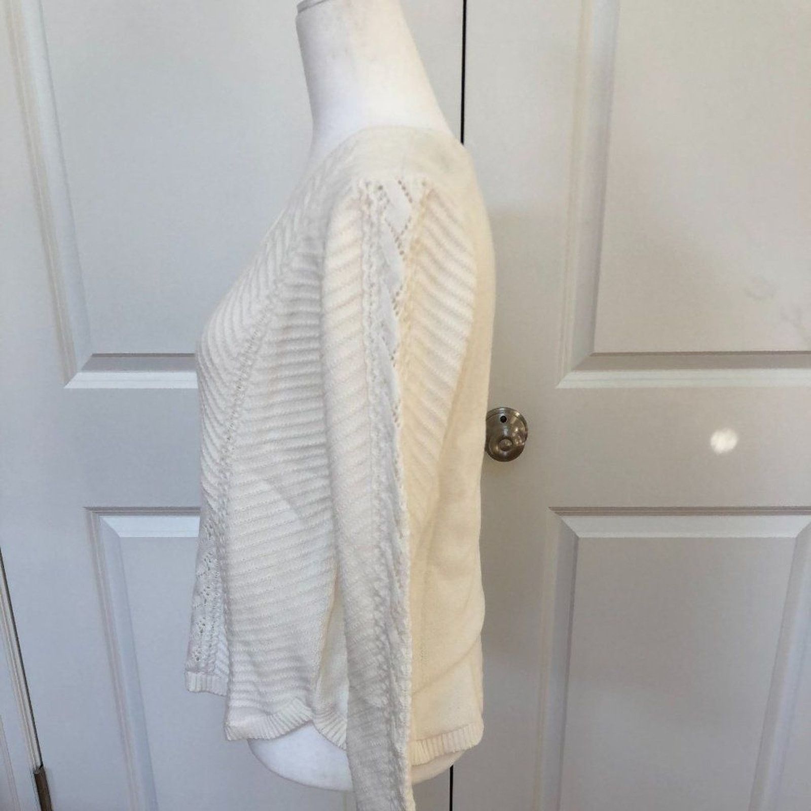 Sonoma Brand New White Pointelle Sweater from Sonoma Size S / US 4 / IT 40 - 2 Thumbnail