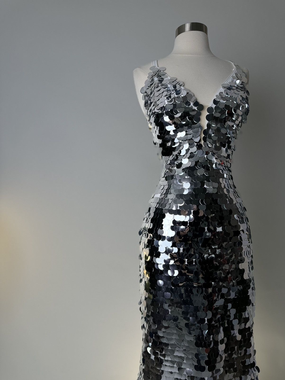 Other Brand New US 6 Jovani Maxi Evening Dress in Silver Color Size M / US 6-8 / IT 42-44 - 4 Thumbnail