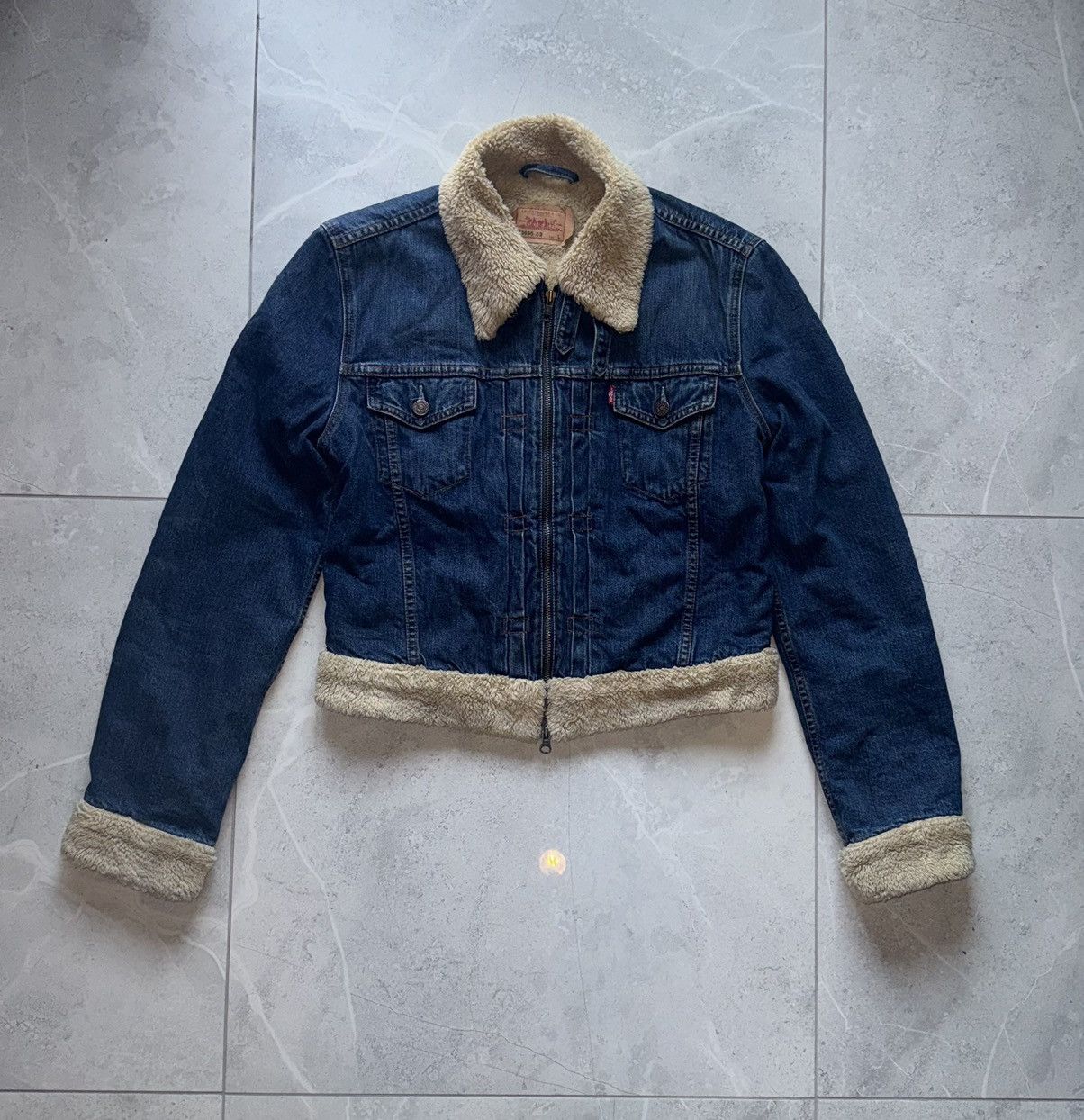 Levi's Levis vintage sherpa denim jeans jacket rare Size L / US 10 / IT 46 - 2 Thumbnail