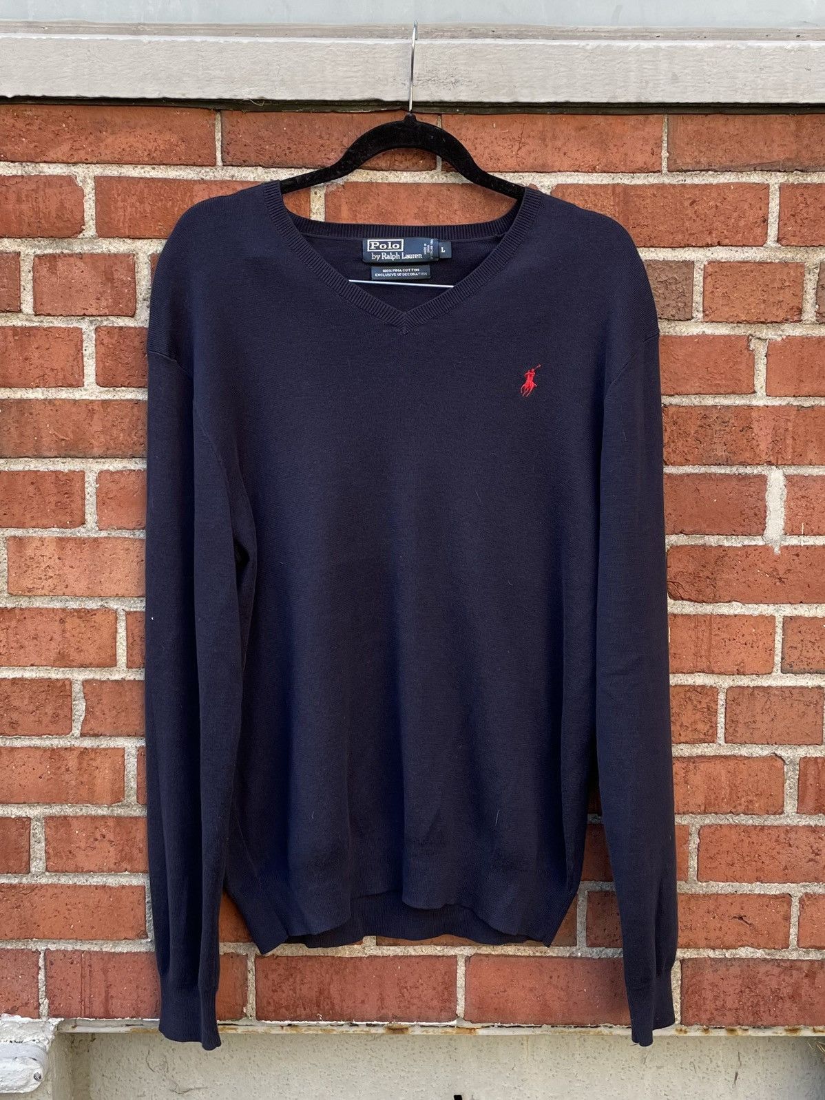 Polo Ralph Lauren Vintage 90s Polo Ralph Lauren Pima Cotton Pullover Sweater Size US L / EU 52-54 / 3 - 1 Thumbnail