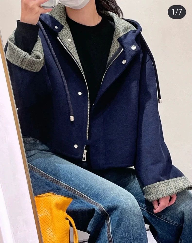 Loewe Loewe Midnight blue wool jacket with LOGO zipper and hood Size XS / US 0-2 / IT 36-38 - 9 Thumbnail