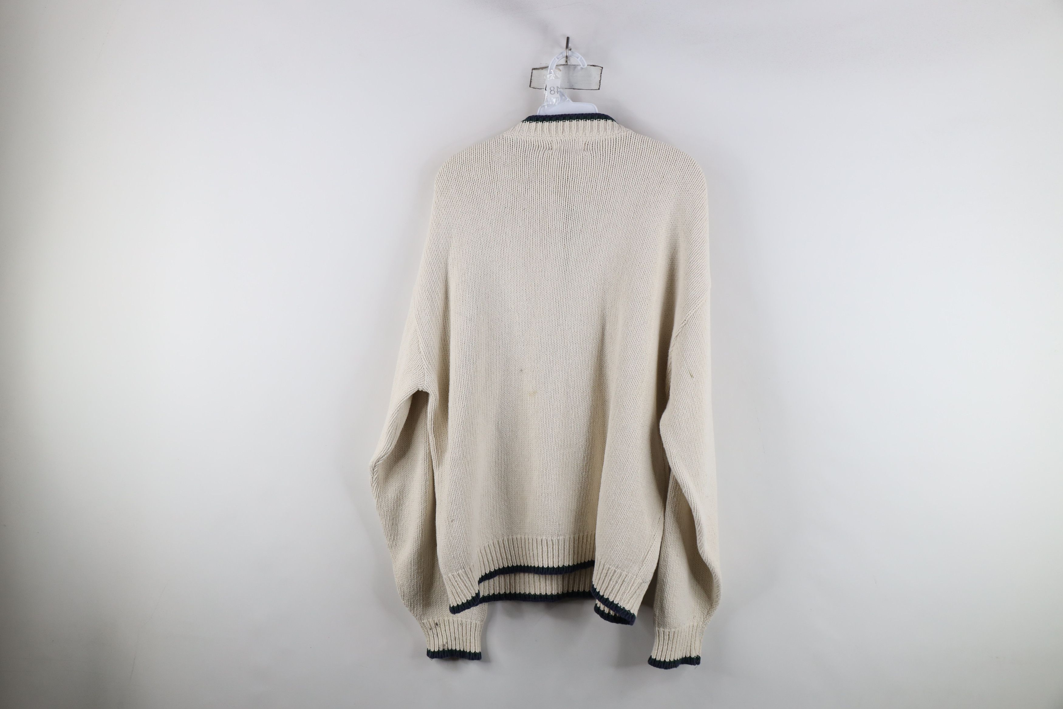 Vintage Vintage 90s Streetwear Stamp Duck Knit Henley Sweater USA Size US XL / EU 56 / 4 - 12 Thumbnail