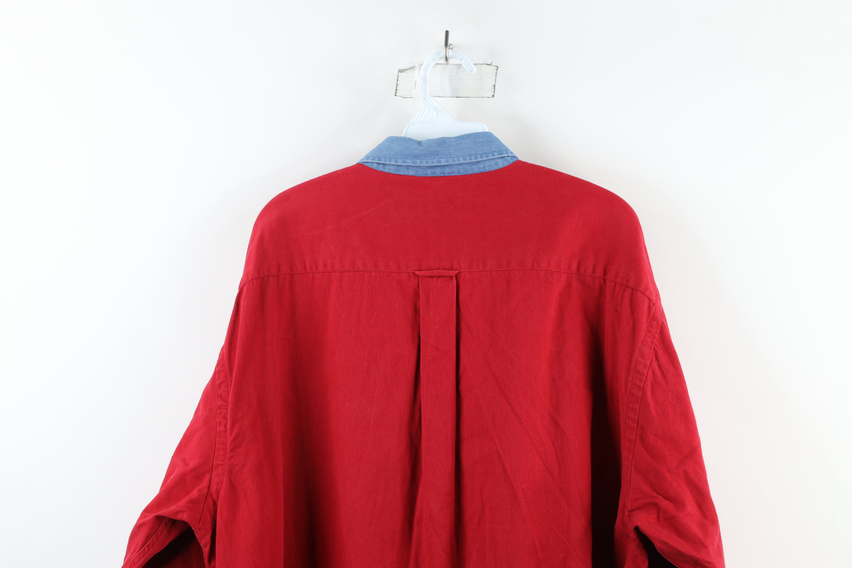 Nautica × Vintage Vintage 90s Nautica Heavyweight Collar Button Down Shirt Size US XL / EU 56 / 4 - 12 Thumbnail