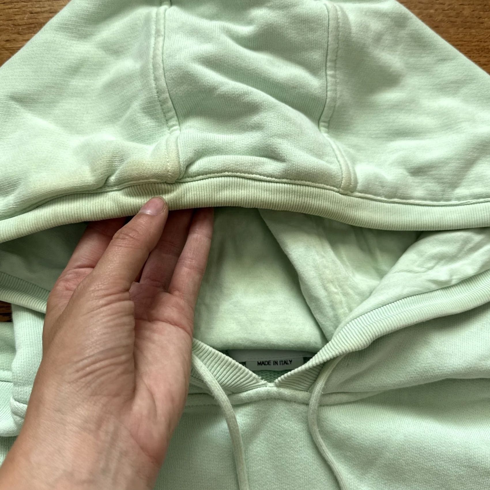 Thom Browne THOM BROWNE Garment-Dyed Loopback Cotton-Jersey Hoodie Green Size 4 Men's Pullover Regular Color Green Size US S / EU 44-46 / 1 - 7 Thumbnail