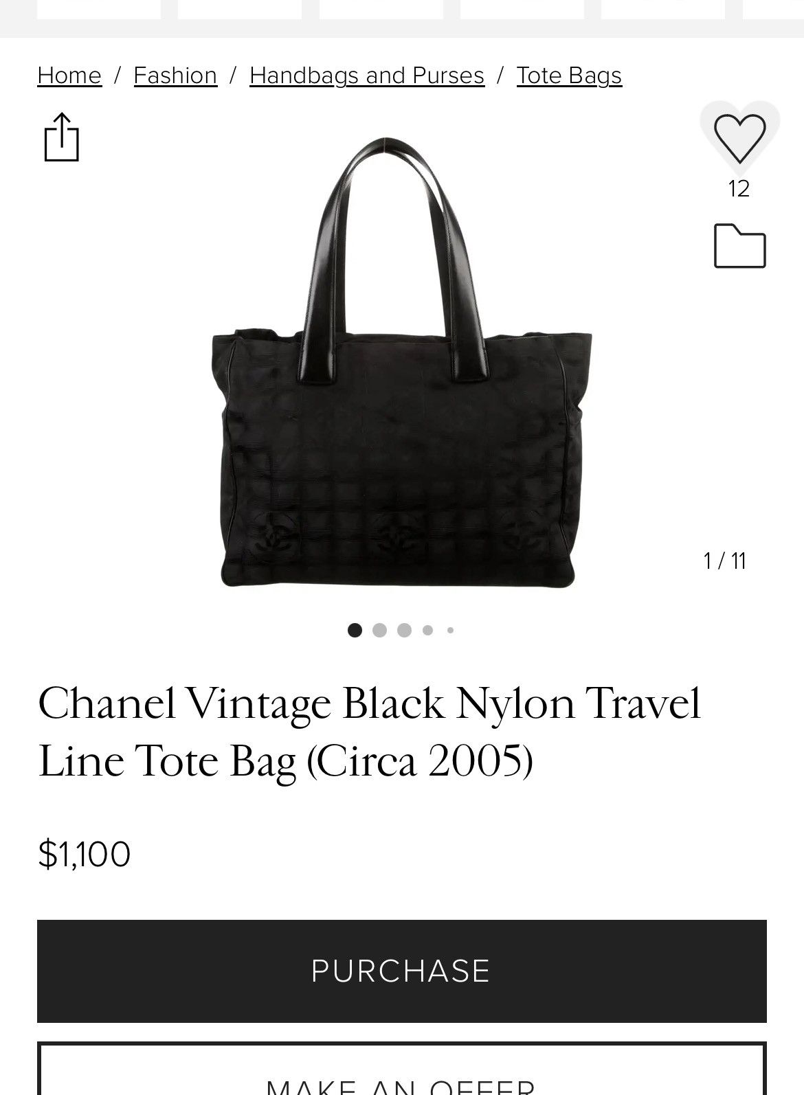 Chanel Vintage Chanel nylon logo bag in black Size ONE SIZE - 2 Thumbnail