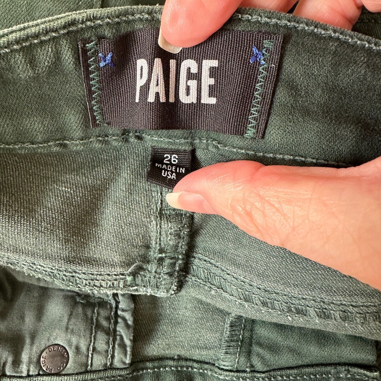 Paige Paige Green Petite Verdugo Ankle Skinny Mid Rise Jean 26P Size 26" / US 2 / IT 38 - 5 Thumbnail