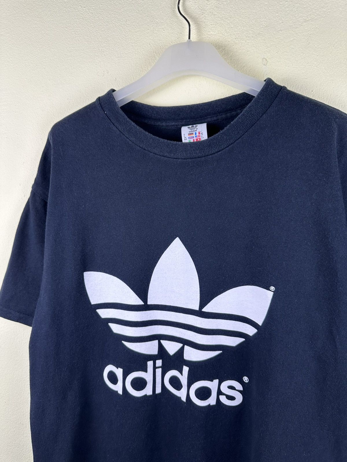 Adidas Adidas Trefoil Big Logo Made In USA Tshirt A218 Size US M / EU 48-50 / 2 - 2 Thumbnail