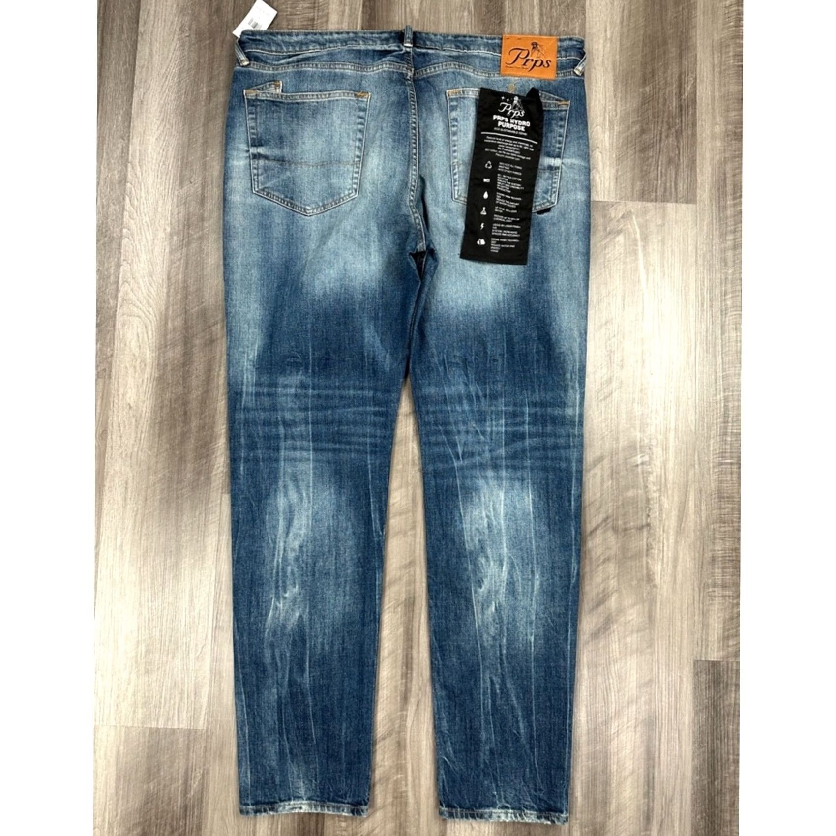 Prps PRPS Jeans Skinny Hydro Purpose Windsor Fit 42 Men Blue Denim Inseam 34 NWT P2 Stretch" Size US 42 / EU 58 - 2 Thumbnail