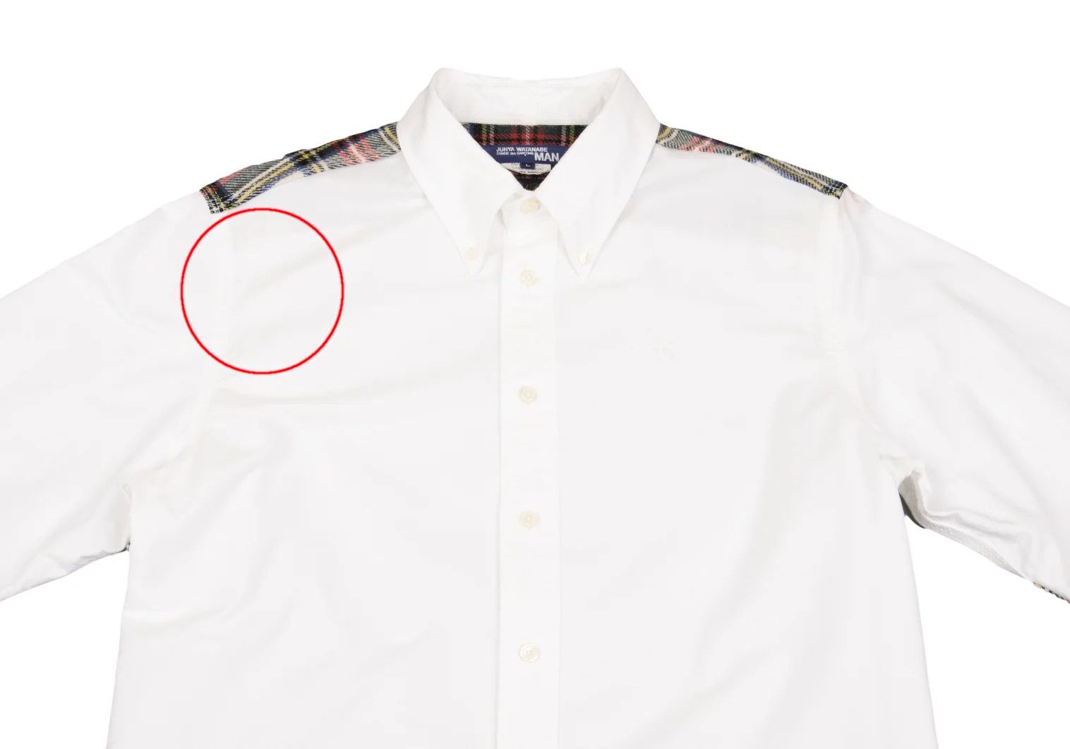 Junya Watanabe Tartan Check Button-Down Shirt in White, Size L Size US L / EU 52-54 / 3 - 2 Thumbnail