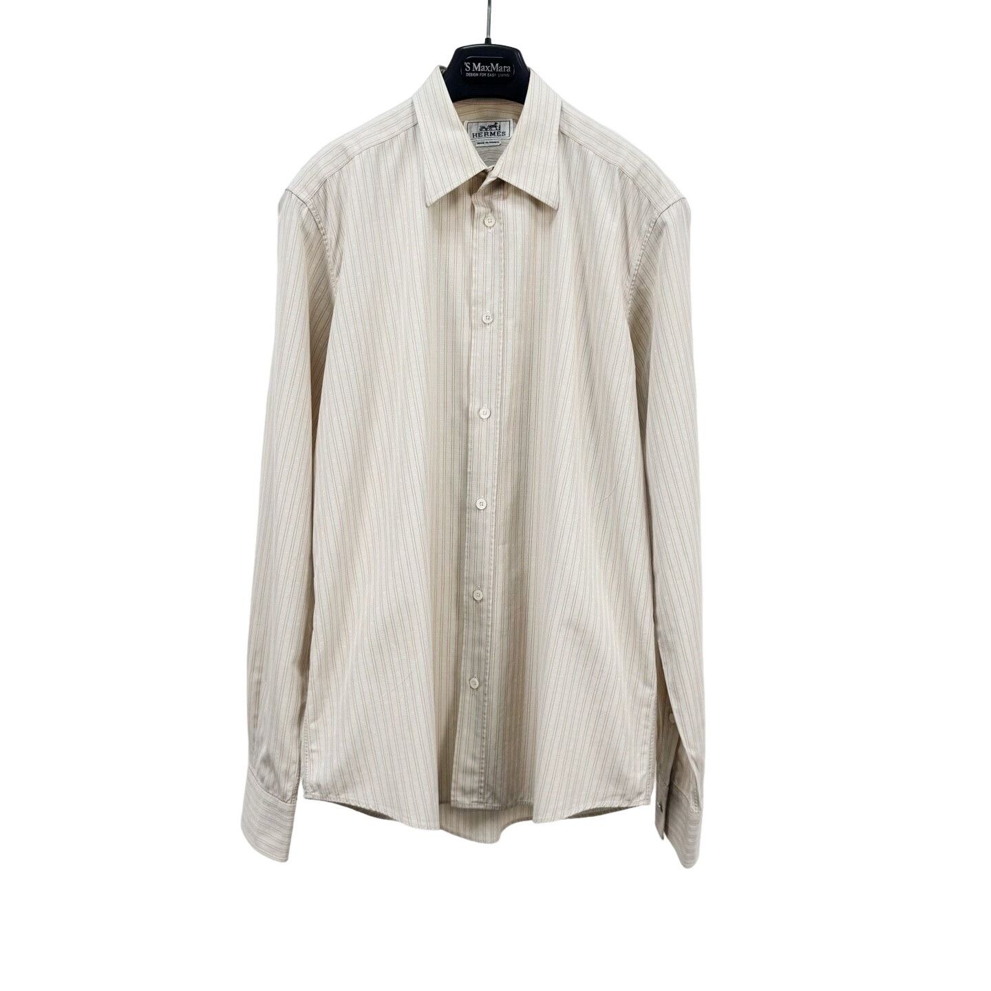 Hermes Hermes Striped H-Logo Cotton Shirt 40 Size US M / EU 48-50 / 2 - 1 Thumbnail