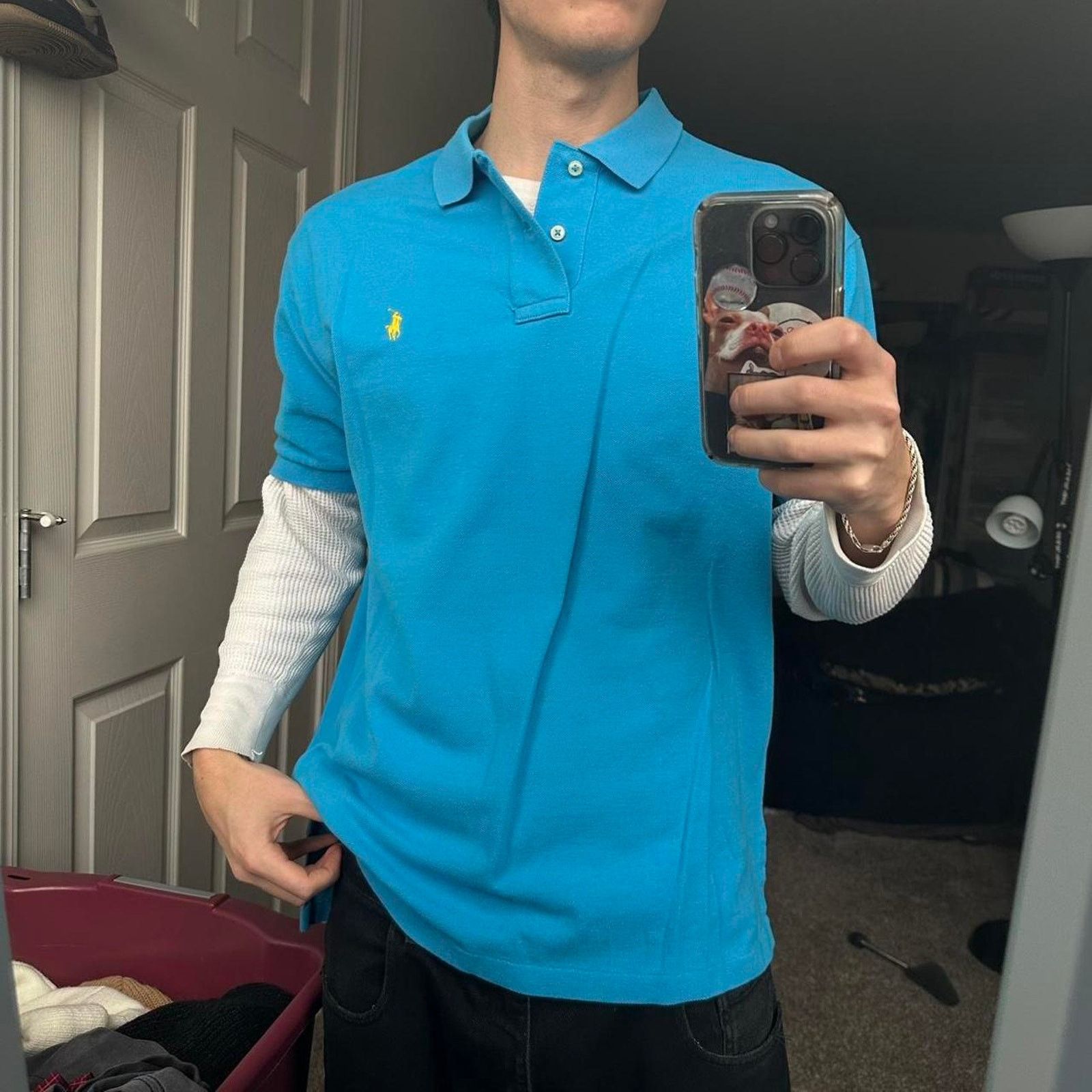 Polo Ralph Lauren Blue Yellow Polo Ralph Lauren Embroider Polo Collared Shirt Size US L / EU 52-54 / 3 - 2 Thumbnail