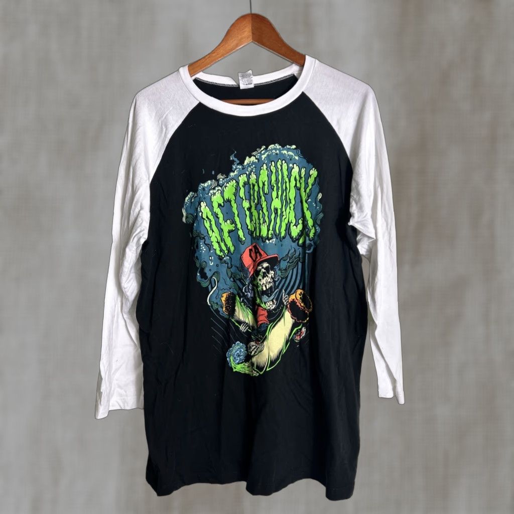 Vintage VINTAGE Aftershock 2024 Baseball T Shirt Graphics Skeleton Black White XL Size US XL / EU 56 / 4 - 1 Thumbnail