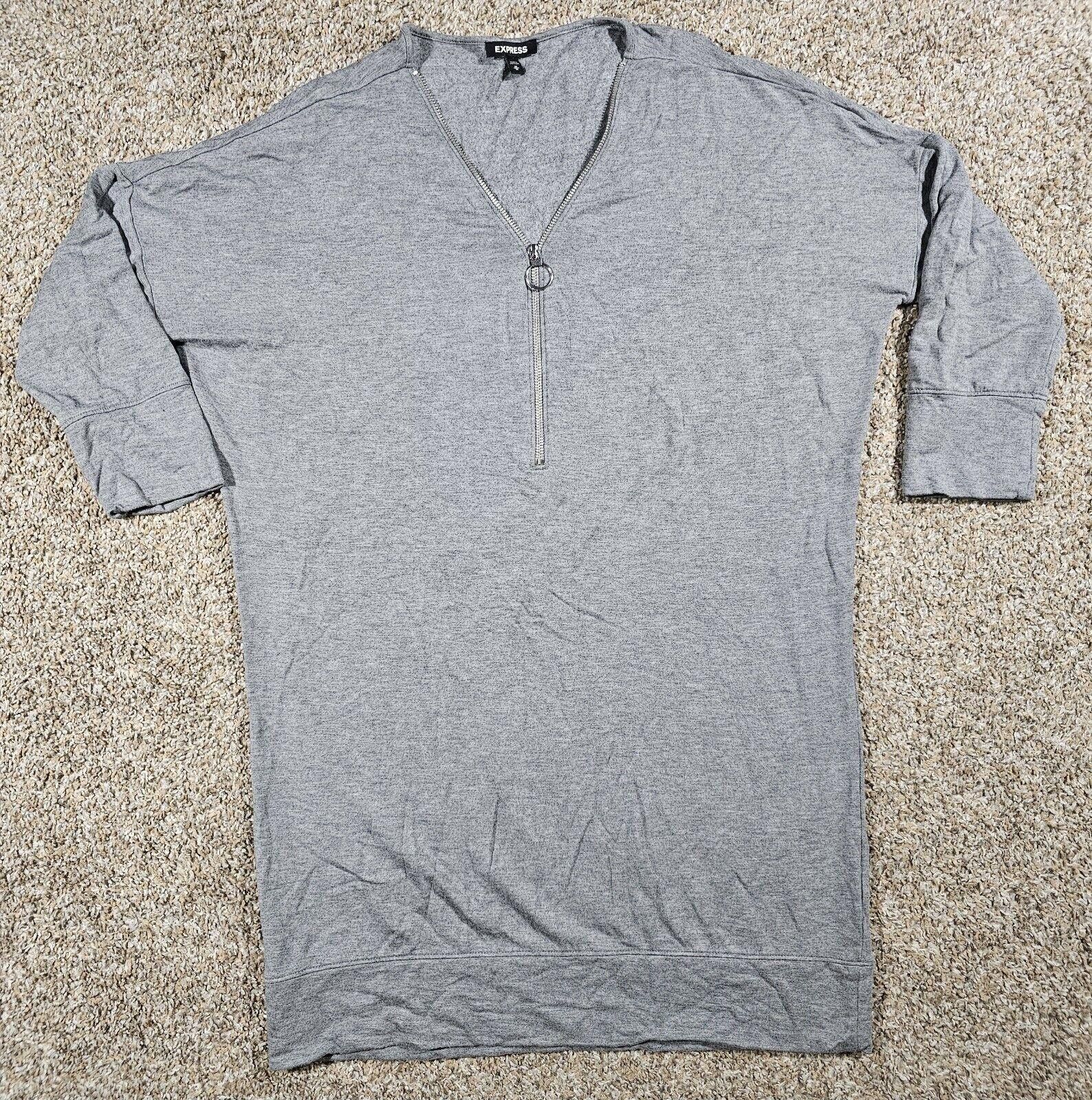 Express Express womens 3/4 sleeve gray pullover half zip sweater M Size M / US 6-8 / IT 42-44 - 1 Thumbnail