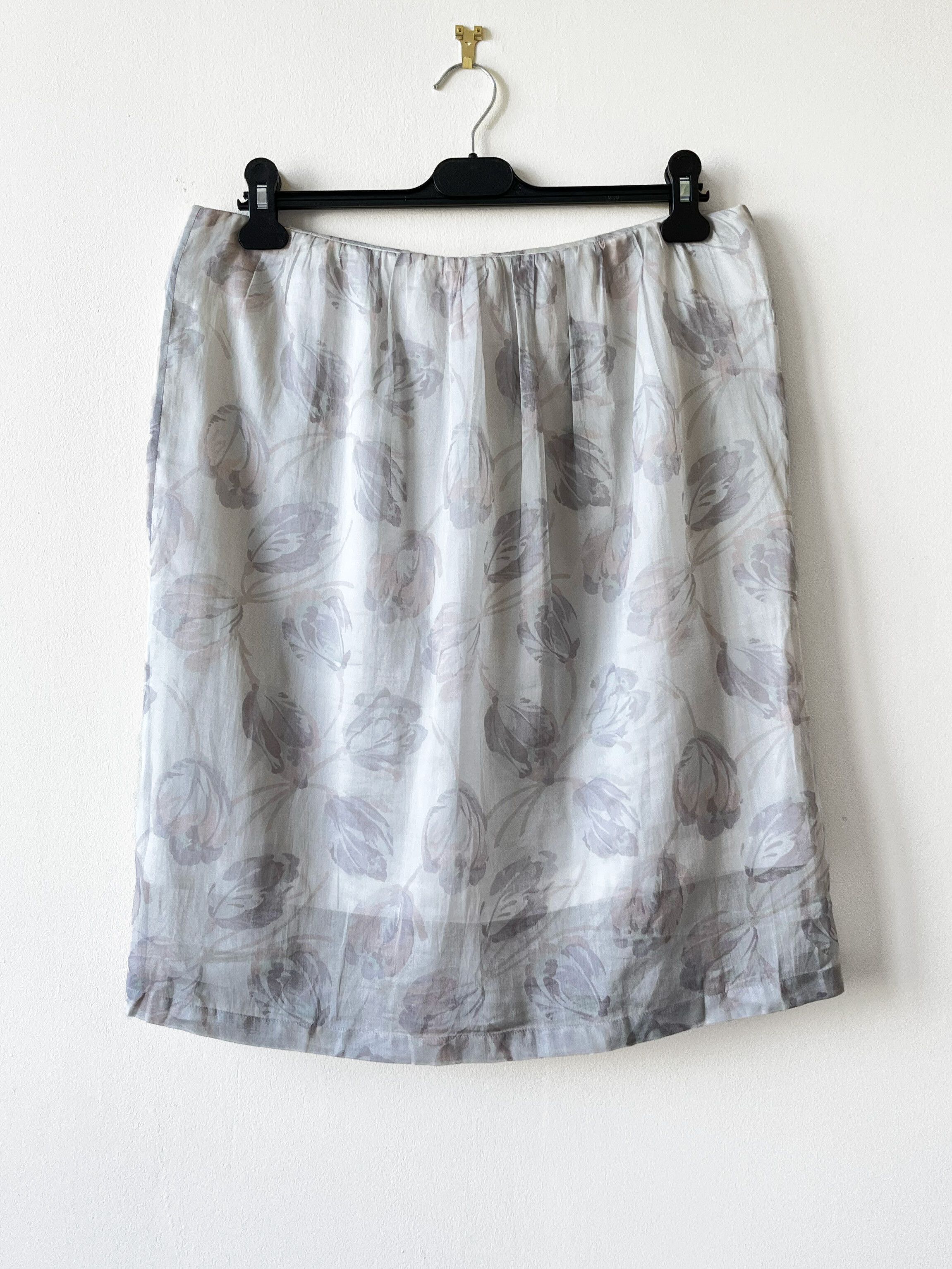 Dries Van Noten Dries van noten grey floral print silk skirt Size 30" / US 8 / IT 44 - 1 Preview