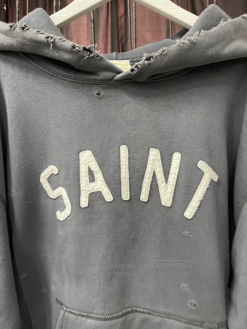 Saint Michael Saint Michael Washed blue distressed sweatshirt hoodie Size US L / EU 52-54 / 3 - 5 Thumbnail