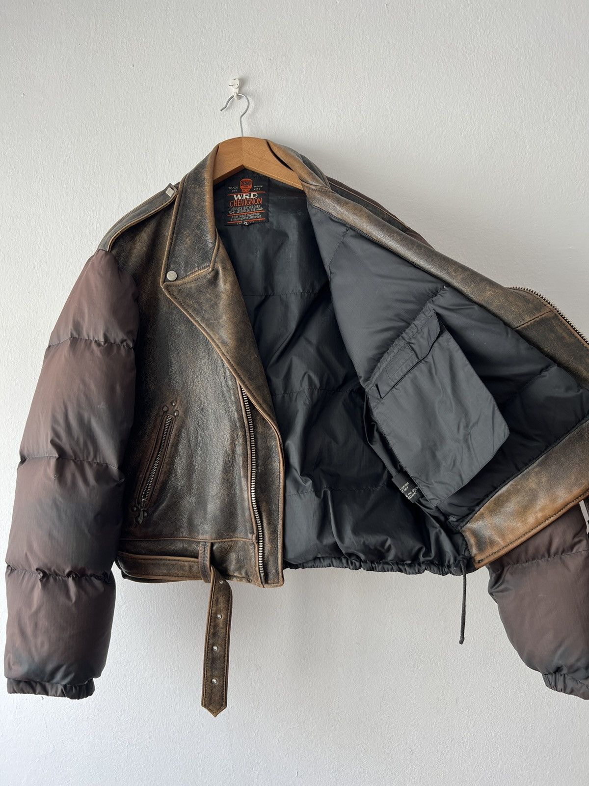 Chevignon × Japanese Brand × Vintage Chevignon WRD leather puffer jacket Size US XL / EU 56 / 4 - 9 Thumbnail