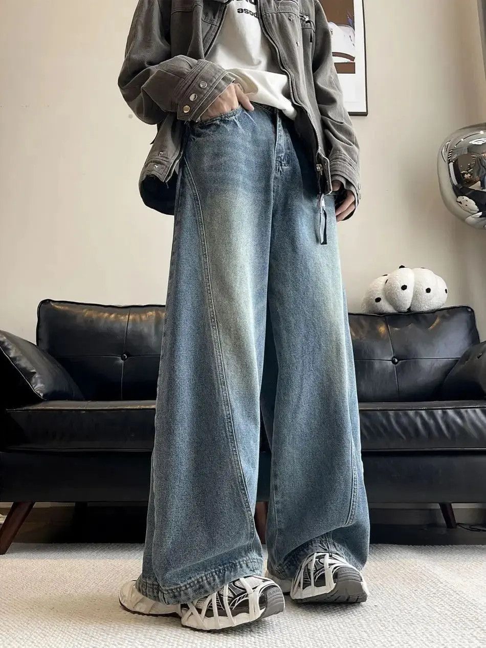 Japanese Brand Retro loose casual straight leg jeans Size US 32 / EU 48 - 2 Thumbnail