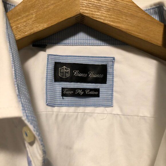 Other Bianco bianco men's white cotton casual shirt size: 18 1/2" Size US XXL / EU 58 / 5 - 6 Thumbnail