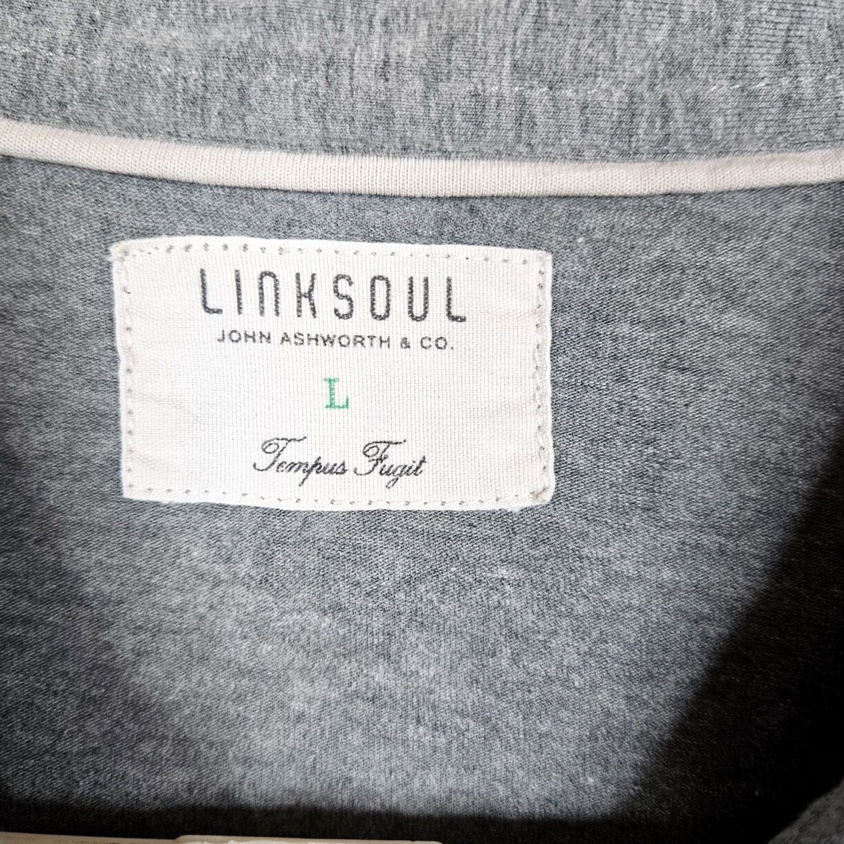 Vintage Linksoul John Ashworth Tempus Fugit Polo Men’s L Gray Short Sleeve 1/4 Button Up Polo Shirts Polo Shirts Men Size US L / EU 52-54 / 3 - 6 Thumbnail