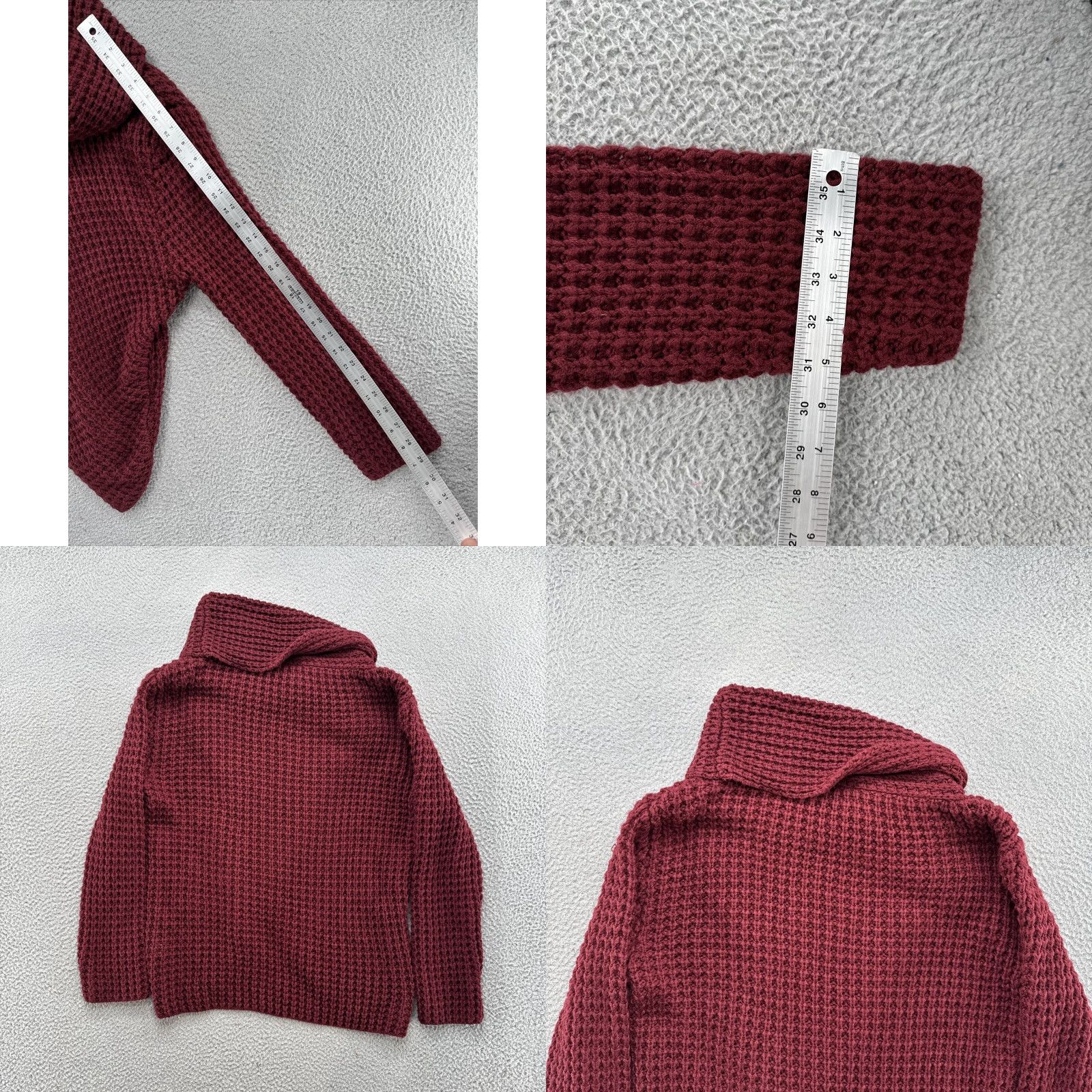 Vintage Zenana Faux Wrap Waffle-Knit Cowl Neck Asymmetrical SweatER Red XL Shirt Womens Size XL / US 12-14 / IT 48-50 - 8 Thumbnail