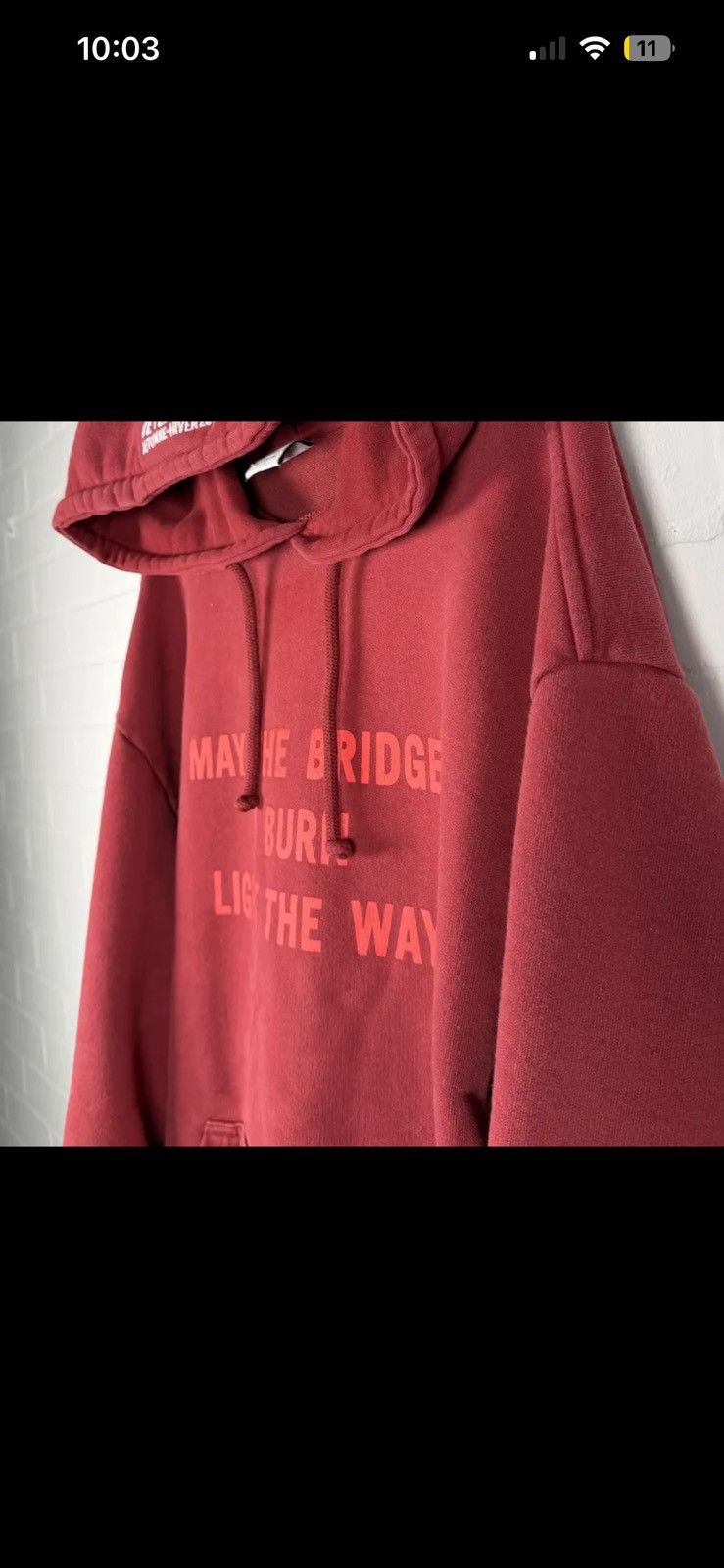 Vetements Vetements Hoodie „ May the Bridges I burn light the Way“ S Size US S / EU 44-46 / 1 - 2 Thumbnail