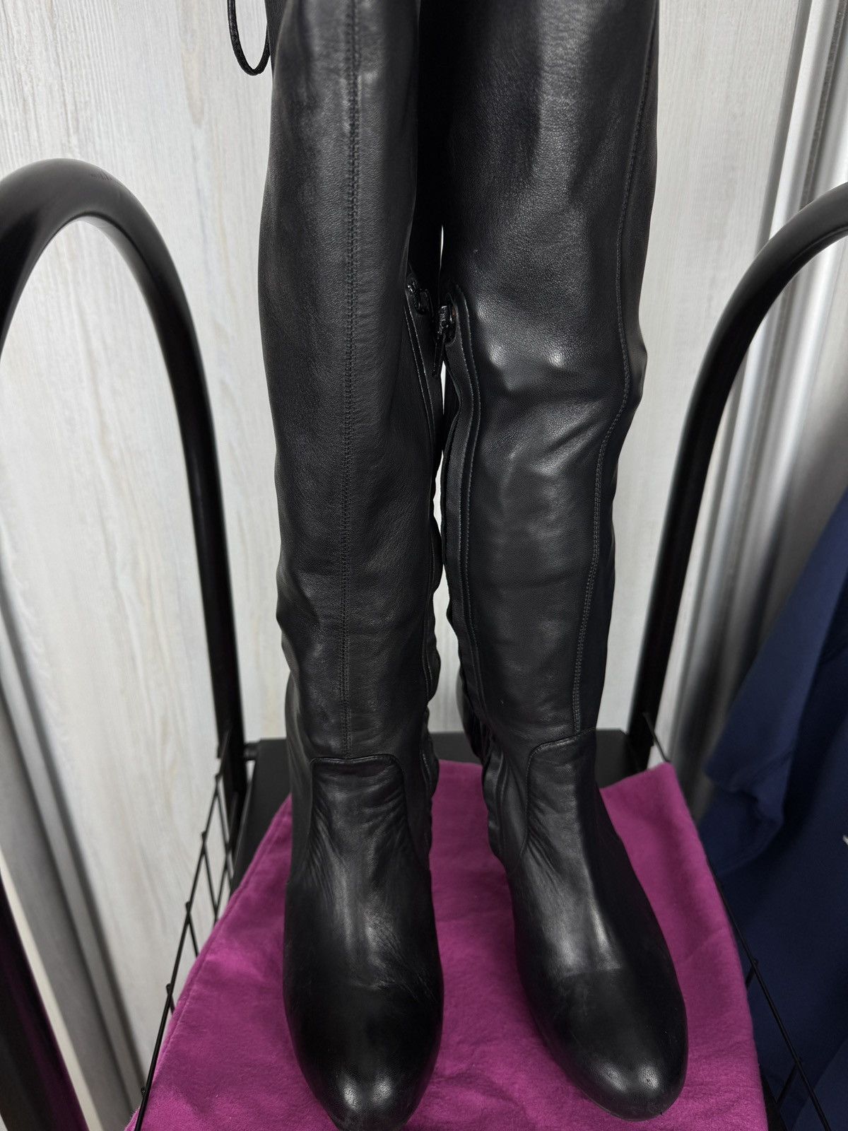 Etro ETRO black soft leather knee length heel boots Size US 9.5 / IT 39.5 - 12 Thumbnail