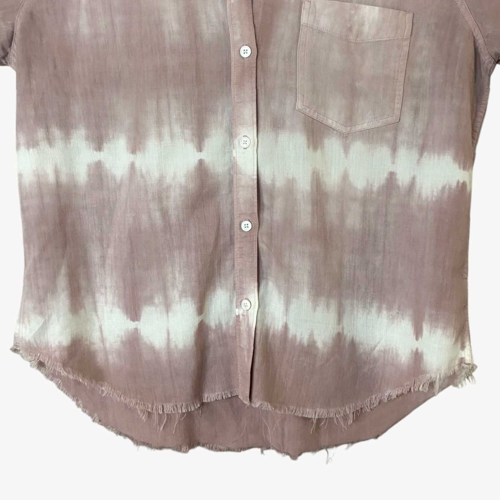 Rails Rails Ingrid Raw-Hem Shirt Women's M Pink & White Tie-Dye Button-Up Size M / US 6-8 / IT 42-44 - 6 Thumbnail