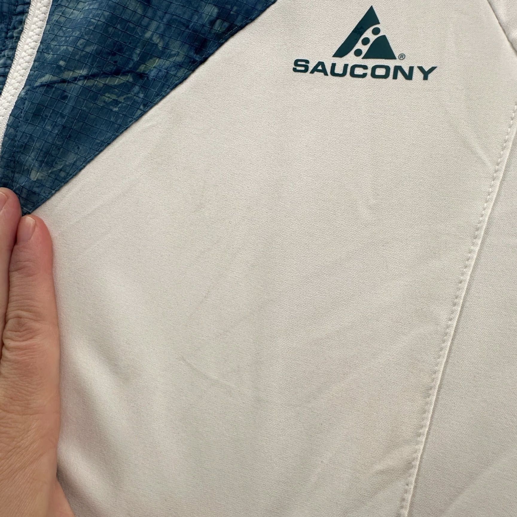 Saucony Saucony Track Jacket White Blue Men's M Full Zip Long Sleeve Pockets Size US M / EU 48-50 / 2 - 6 Thumbnail